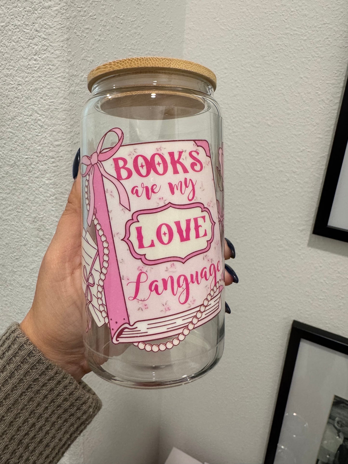 Books are my love language UV DTF Wrap Transfer 16oz | No Heat Needed | Waterproof | Permanent Adhesive