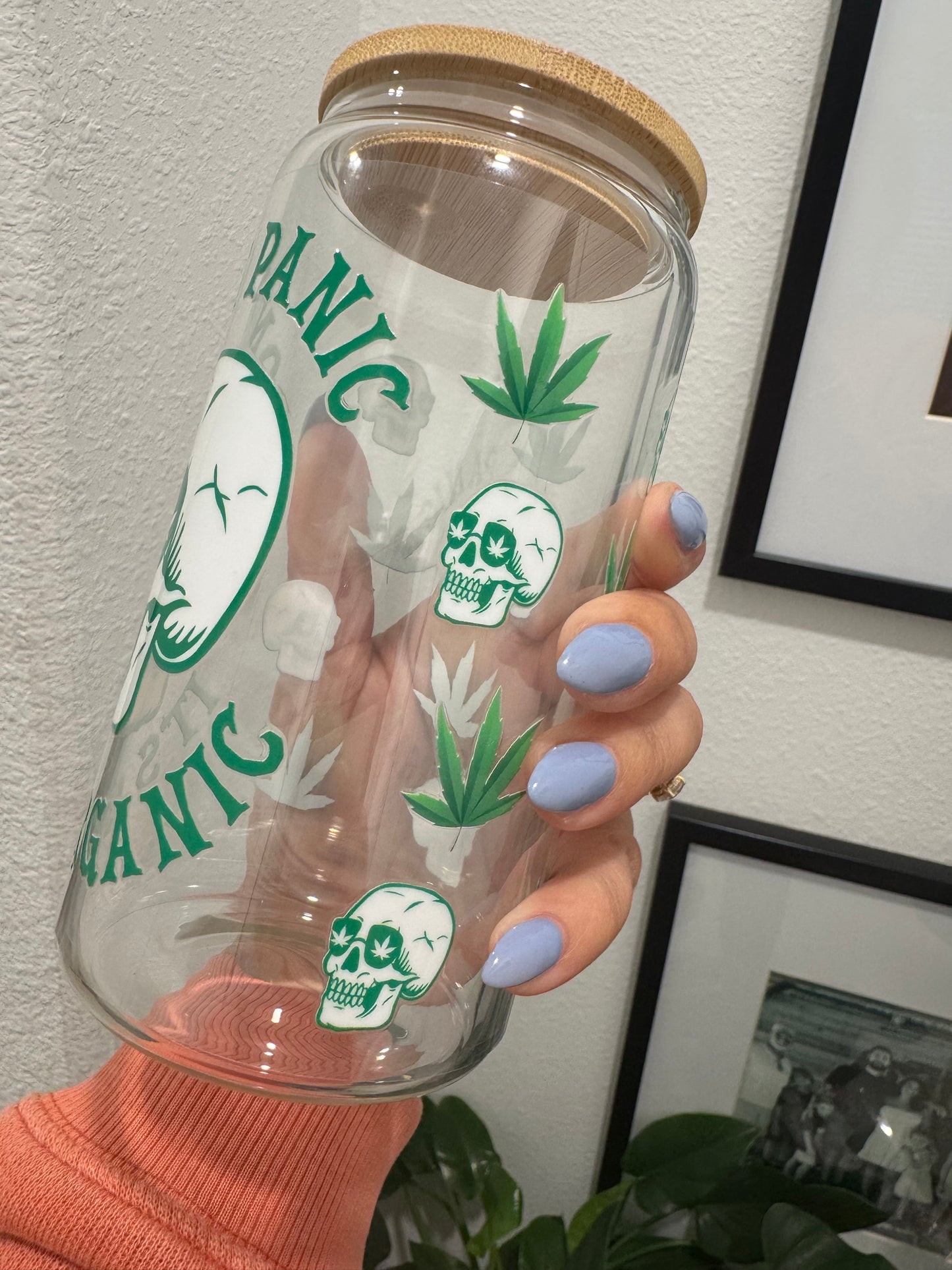 420 Mary Jane Don’t Panic It’s Organic UV DTF Wrap Transfer 16oz | No Heat Needed | Waterproof | Permanent Adhesive