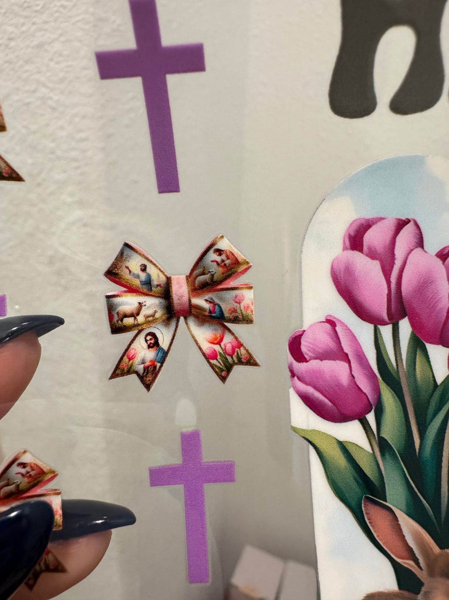 He is Risen Easter Faith UV DTF Wrap Transfer 16oz | No Heat Needed | Waterproof | Permanent Adhesive