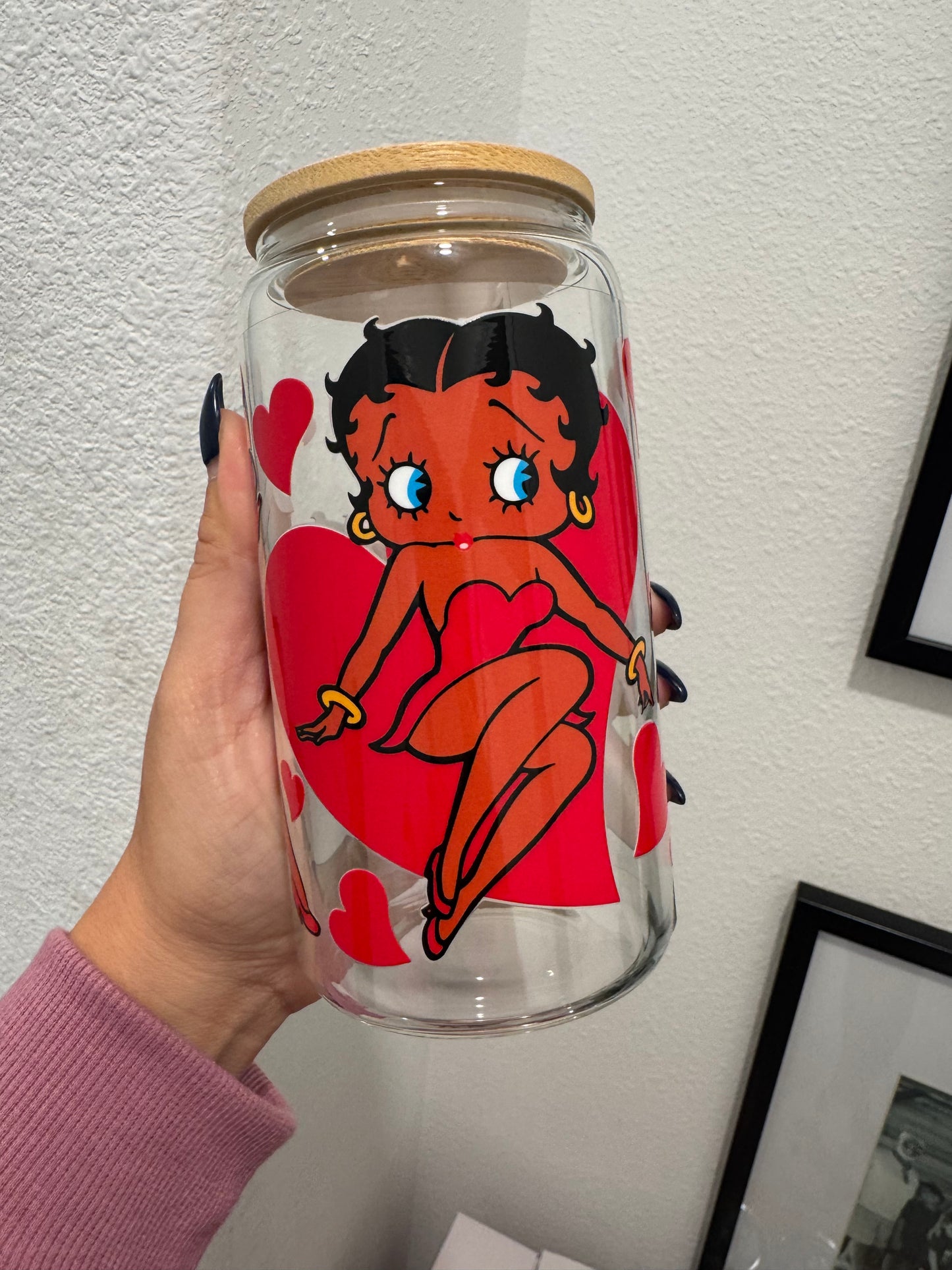 Betty Boop UV DTF Wrap Transfer 16oz | No Heat Needed | Waterproof | Permanent Adhesive