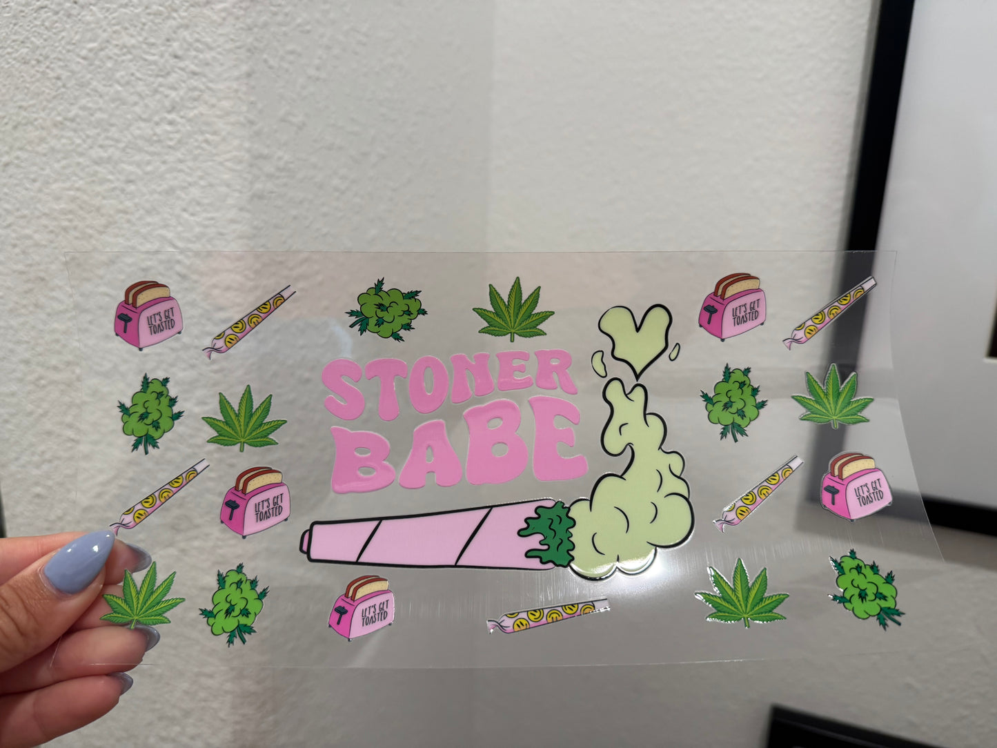 Stoner Babe 420 Mary Jane UV DTF Wrap Transfer 16oz | No Heat Needed | Waterproof | Permanent Adhesive