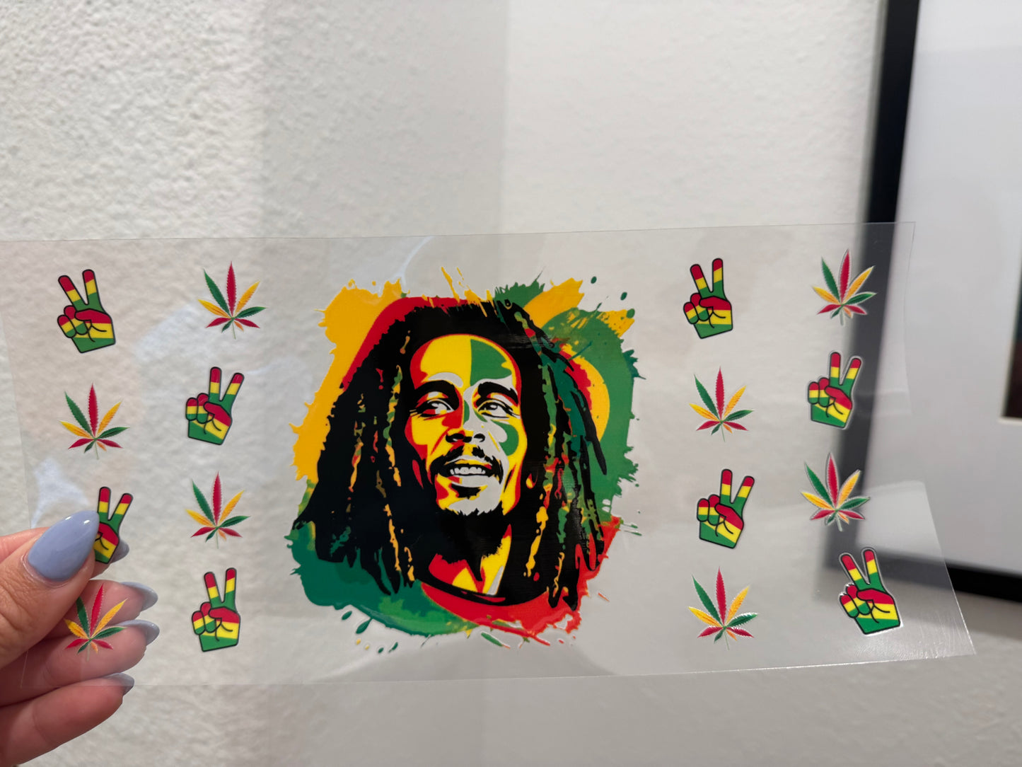 Bob Marley 1 420 Mary Jane UV DTF Wrap Transfer 16oz | No Heat Needed | Waterproof | Permanent Adhesive