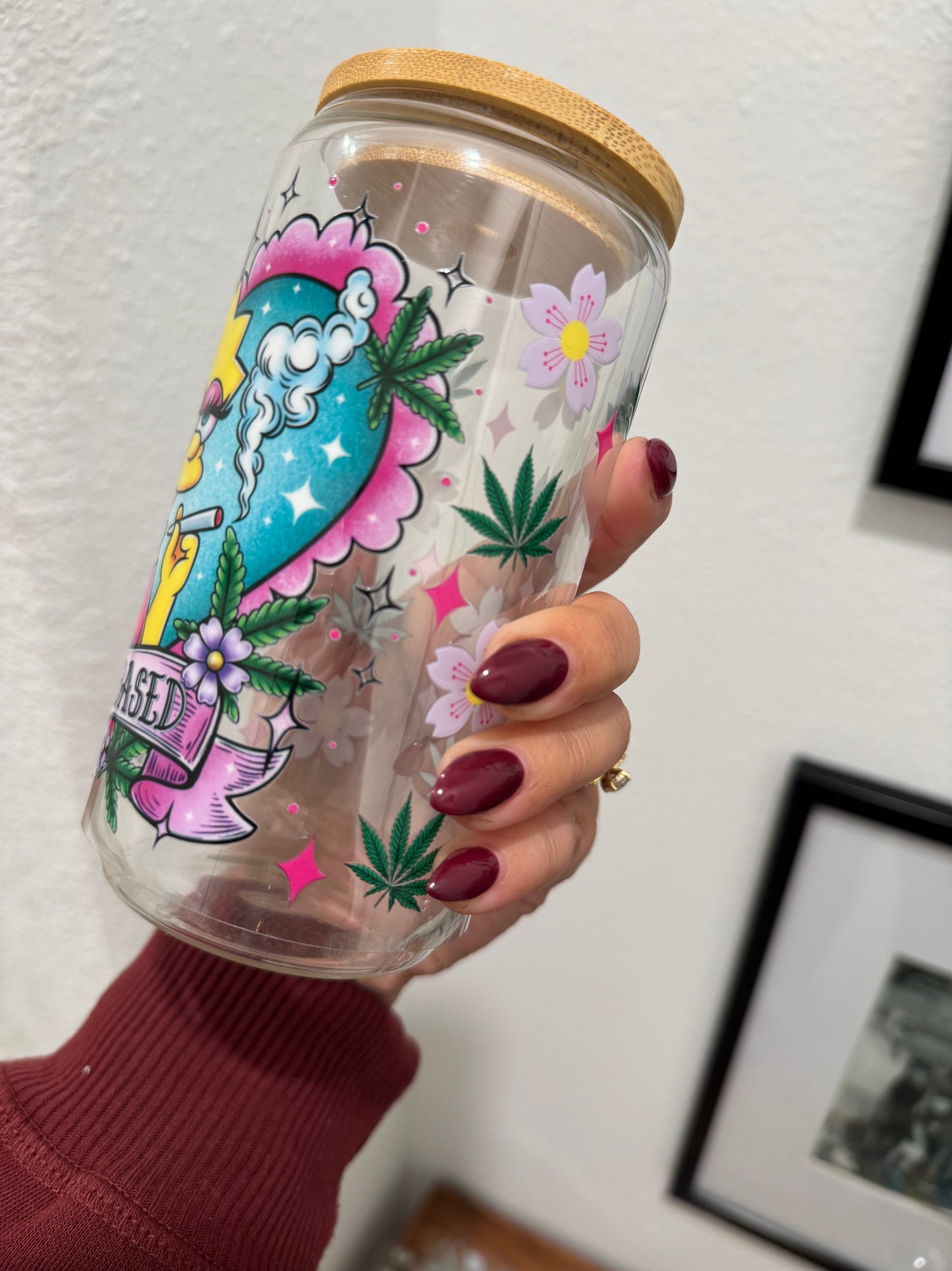 Lisa 420 Mary Jane UV DTF Wrap Transfer 16oz | No Heat Needed | Waterproof | Permanent Adhesive