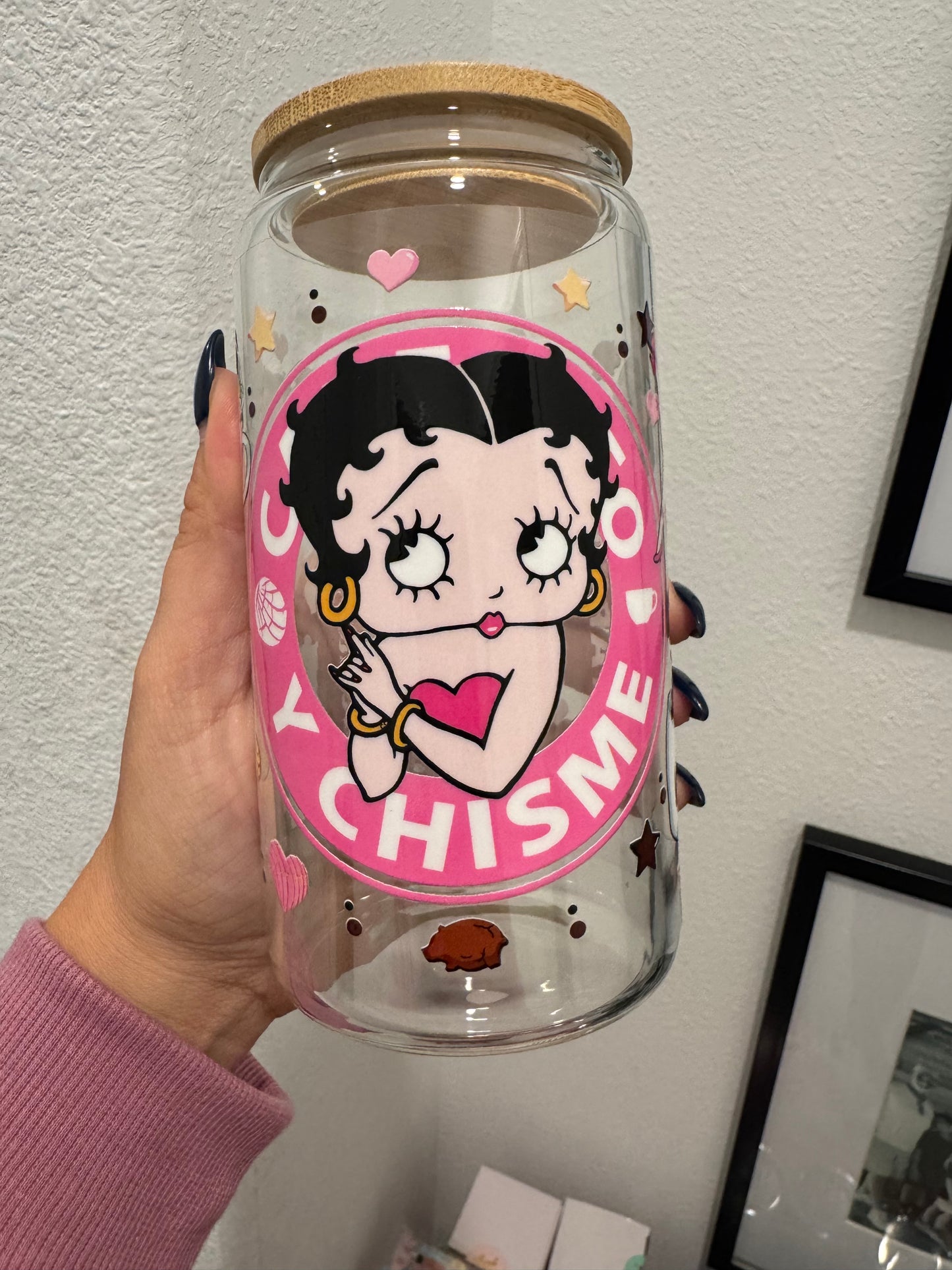 Betty Boop Chisme UV DTF Wrap Transfer 16oz | No Heat Needed | Waterproof | Permanent Adhesive