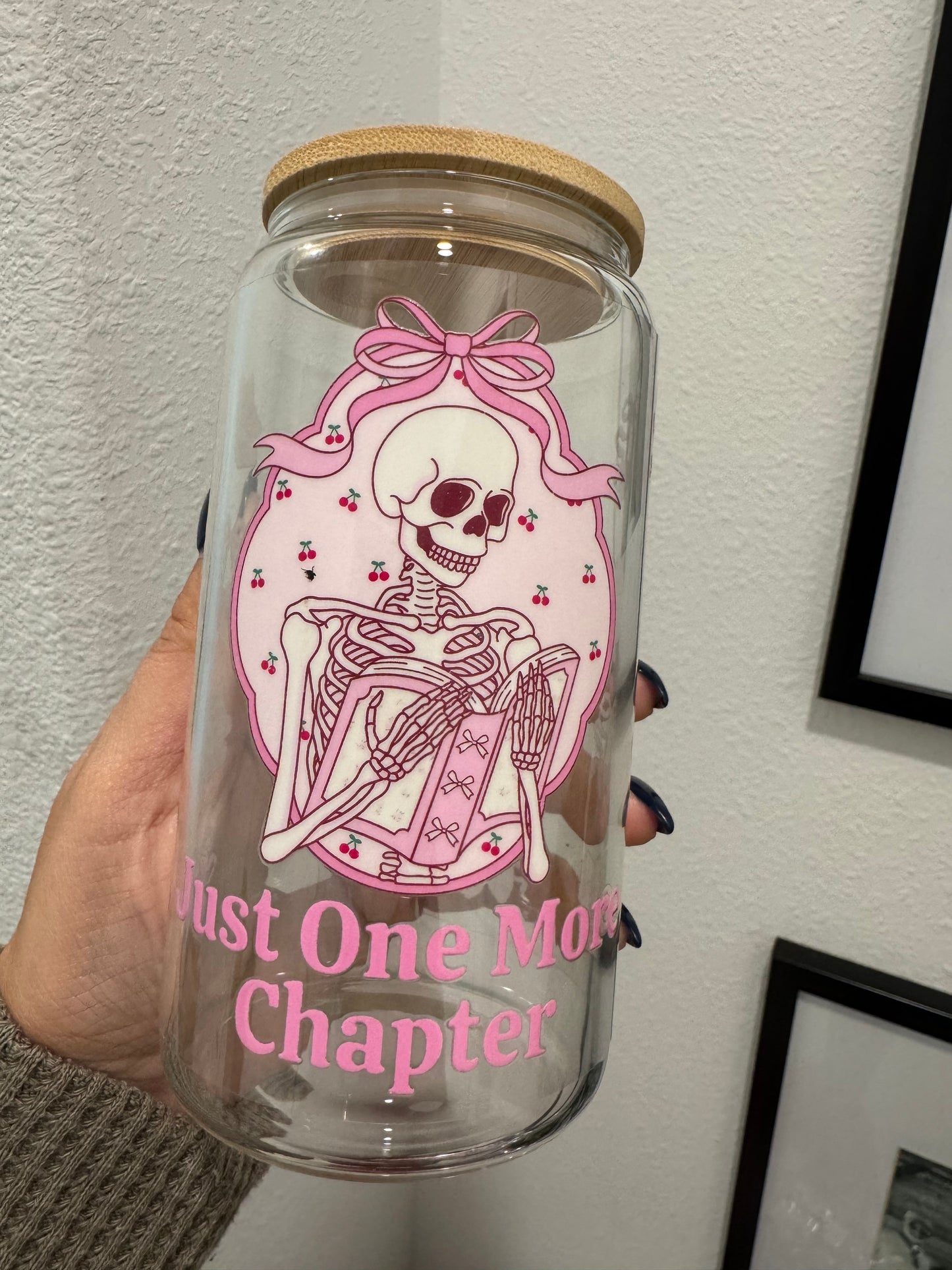Just One More Chapter Books UV DTF Wrap Transfer 16oz | No Heat Needed | Waterproof | Permanent Adhesive