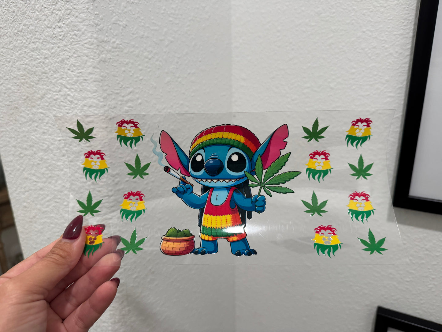 Stitch 420 Mary Jane UV DTF Wrap Transfer 16oz | No Heat Needed | Waterproof | Permanent Adhesive