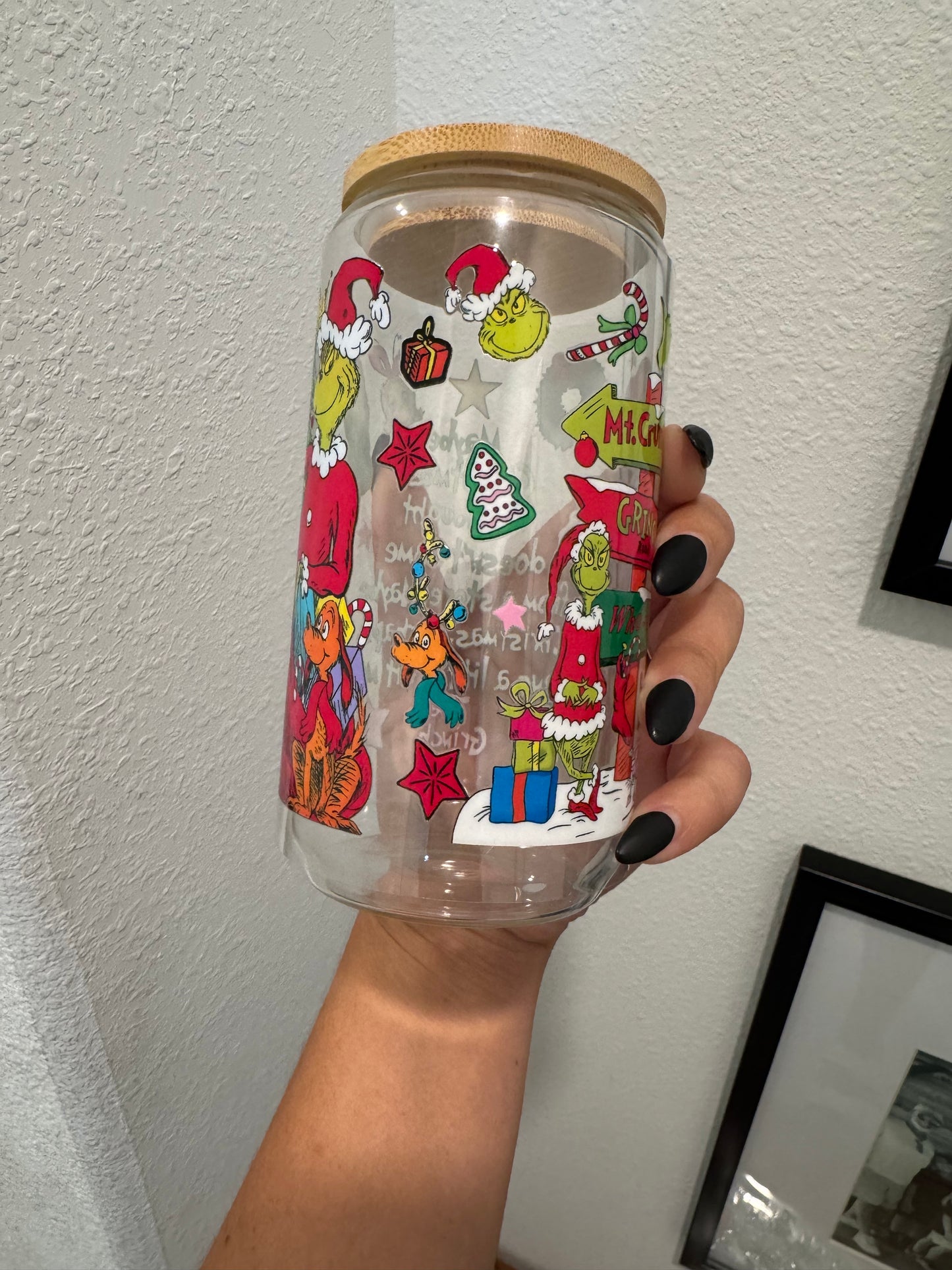 Grinch Tree Christmas UV DTF Wrap Transfer 16oz | No Heat Needed | Waterproof | Permanent Adhesive
