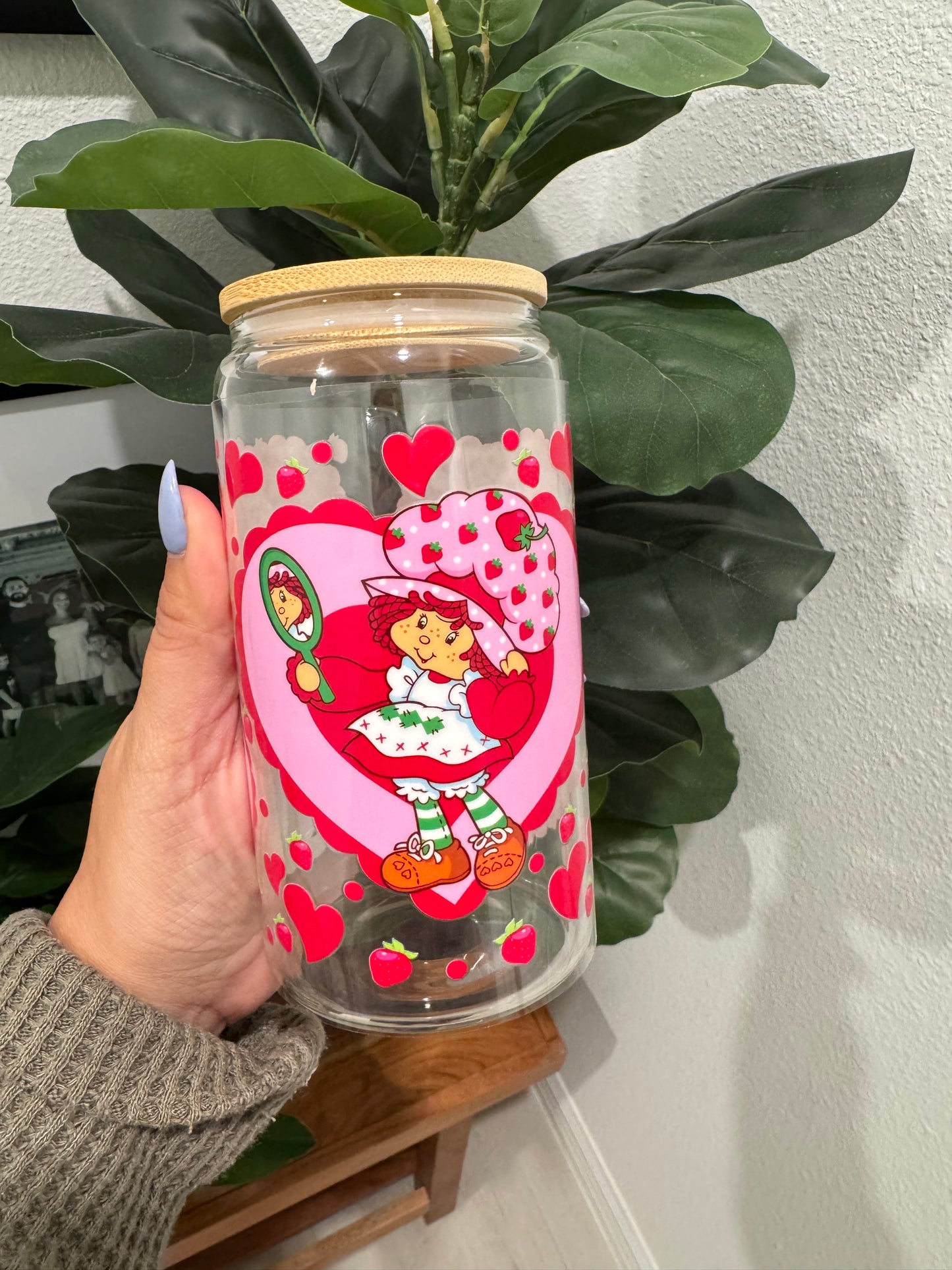 Strawberry Shortcake Heart UV DTF Wrap Transfer 16oz | No Heat Needed | Waterproof | Permanent Adhesive
