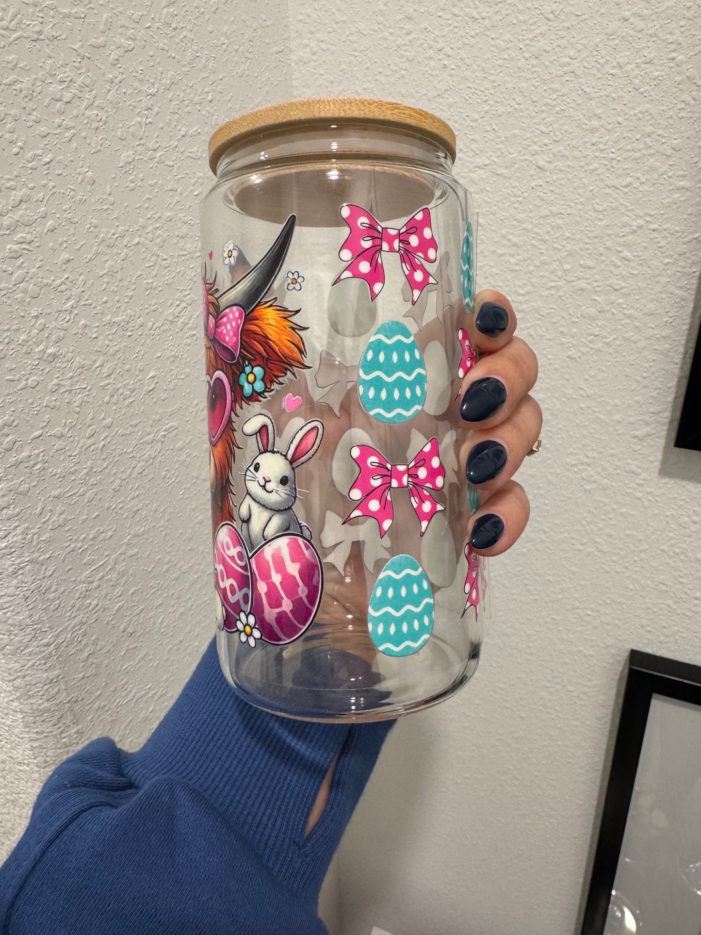 Highland Cow Easter Faith UV DTF Wrap Transfer 16oz | No Heat Needed | Waterproof | Permanent Adhesive