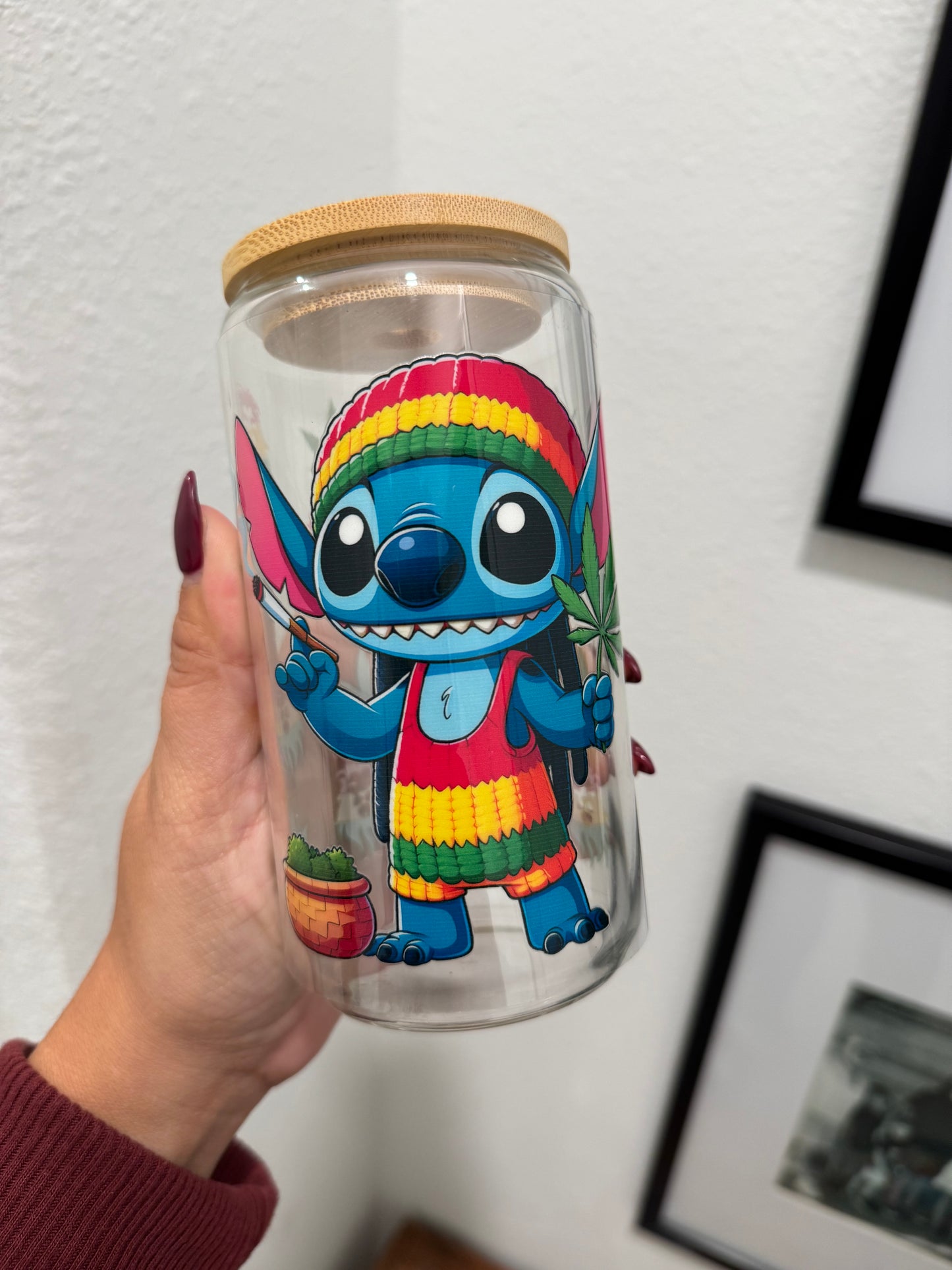 Stitch 420 Mary Jane UV DTF Wrap Transfer 16oz | No Heat Needed | Waterproof | Permanent Adhesive