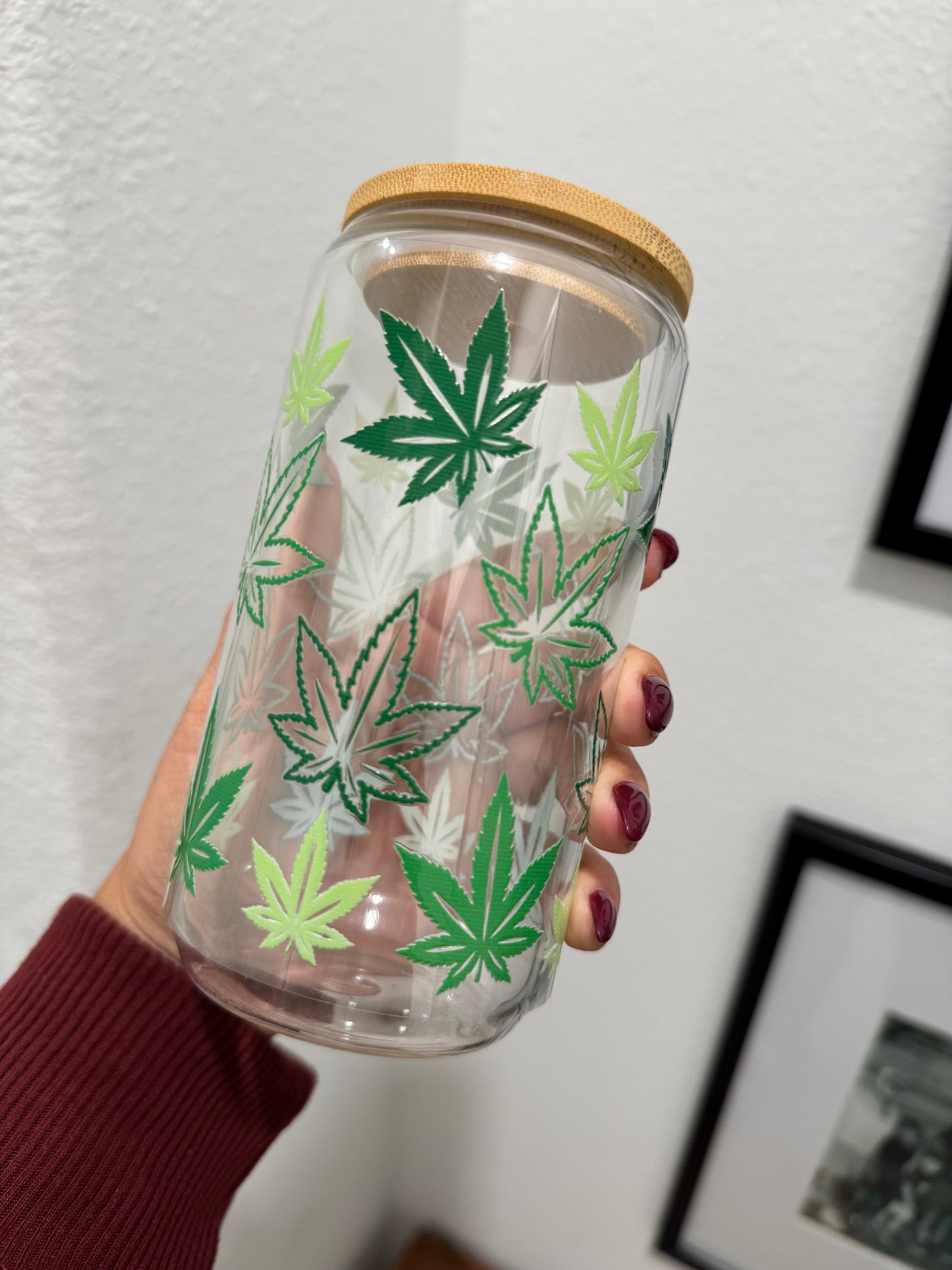 420 Mary Jane Leaf UV DTF Wrap Transfer 16oz | No Heat Needed | Waterproof | Permanent Adhesive