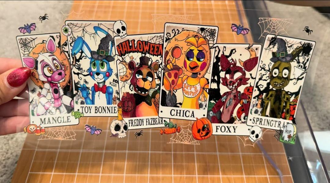FNAF Five Nights UV DTF Wrap Transfer | No Heat Needed | Waterproof | Permanent Adhesive