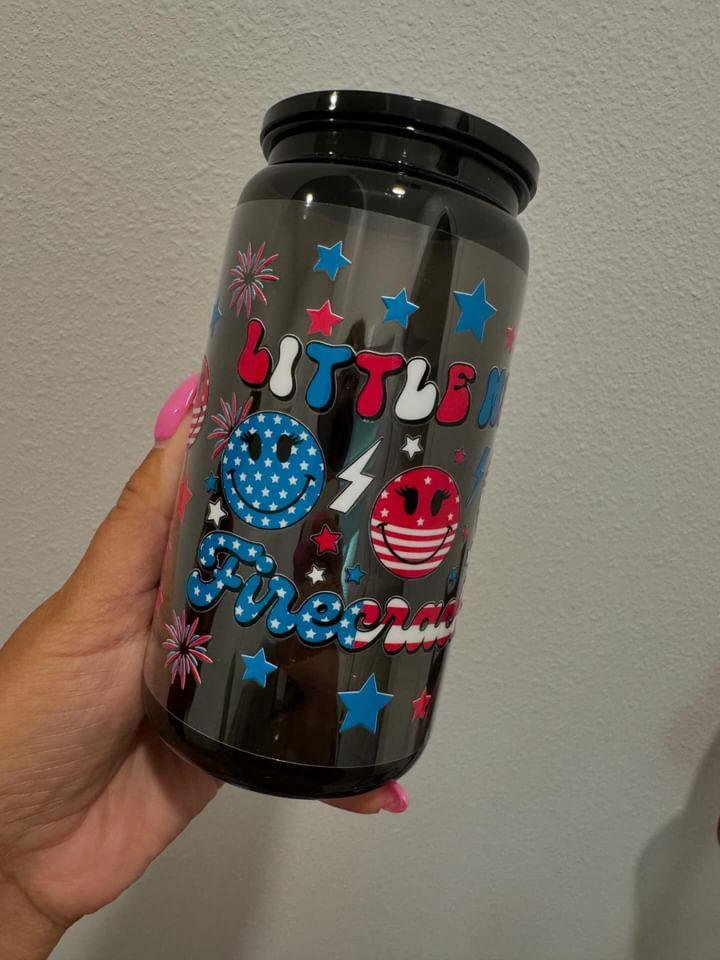 Little Miss Firecracker UV DTF Wrap Transfer 16oz | No Heat Needed | Waterproof | Permanent Adhesive