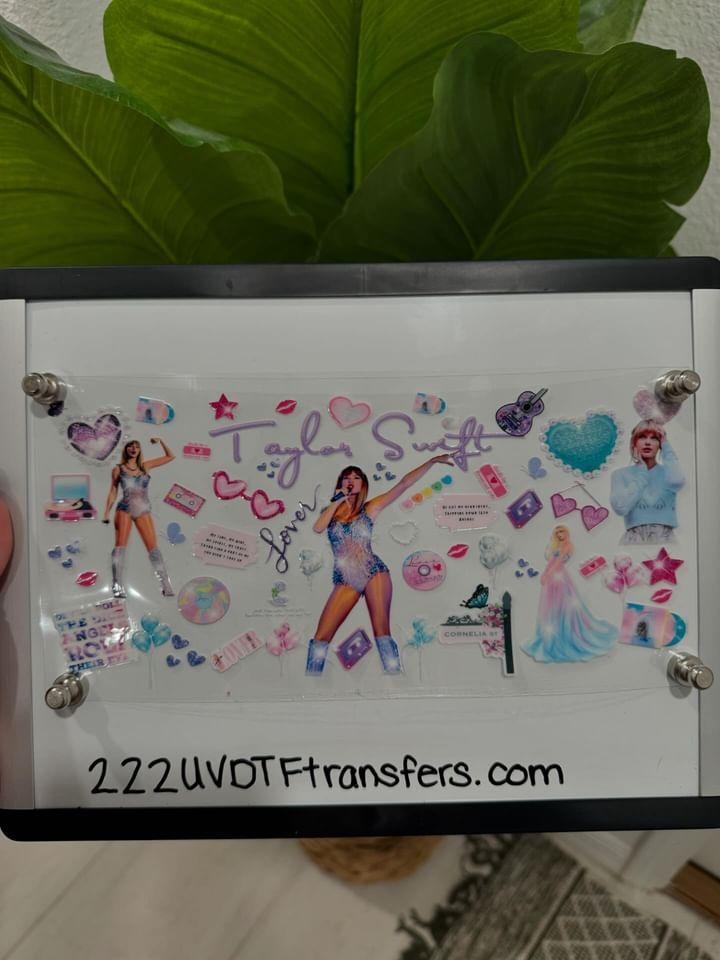 Taylor Swift Lover UV DTF Wrap Transfer 16oz | No Heat Needed | Waterproof | Permanent Adhesive
