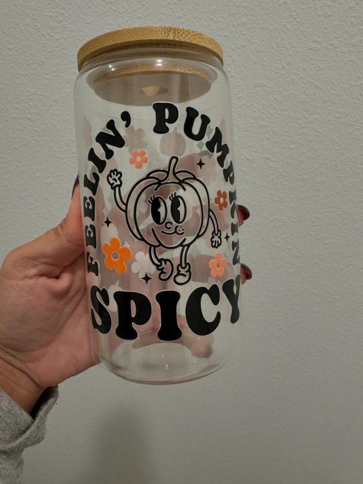 Feelin Pumpkin Spicy UV DTF Wrap Transfer 16oz | No Heat Needed | Waterproof | Permanent Adhesive