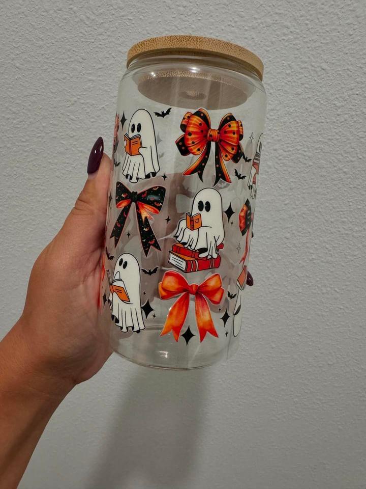 Ghosts and Bows UV DTF Wrap Transfer 16oz | No Heat Needed | Waterproof | Permanent Adhesive