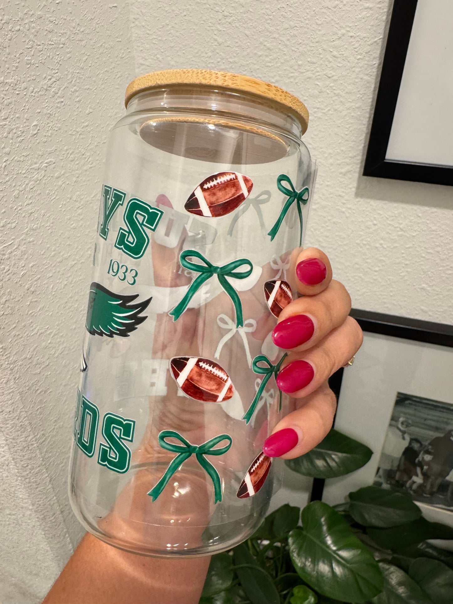 Sundays Are For The Birds Philadelphia Eagles Bow UV DTF Wrap Transfer 16oz | No Heat Needed | Waterproof | Permanent Adhesive