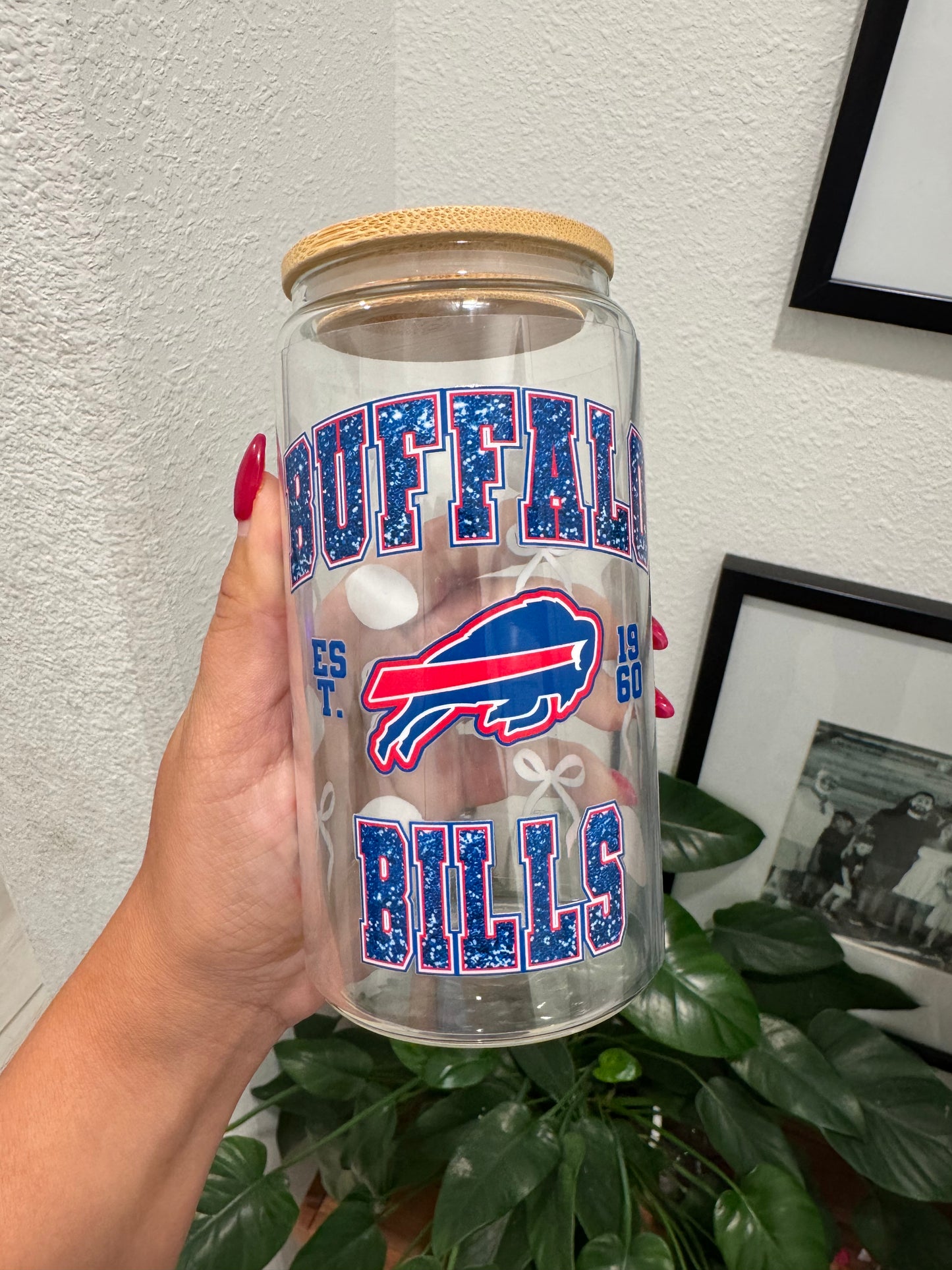 Buffalo Bills Bows UV DTF Wrap Transfer 16oz |No Heat Needed | Waterproof | Permanent Adhesive