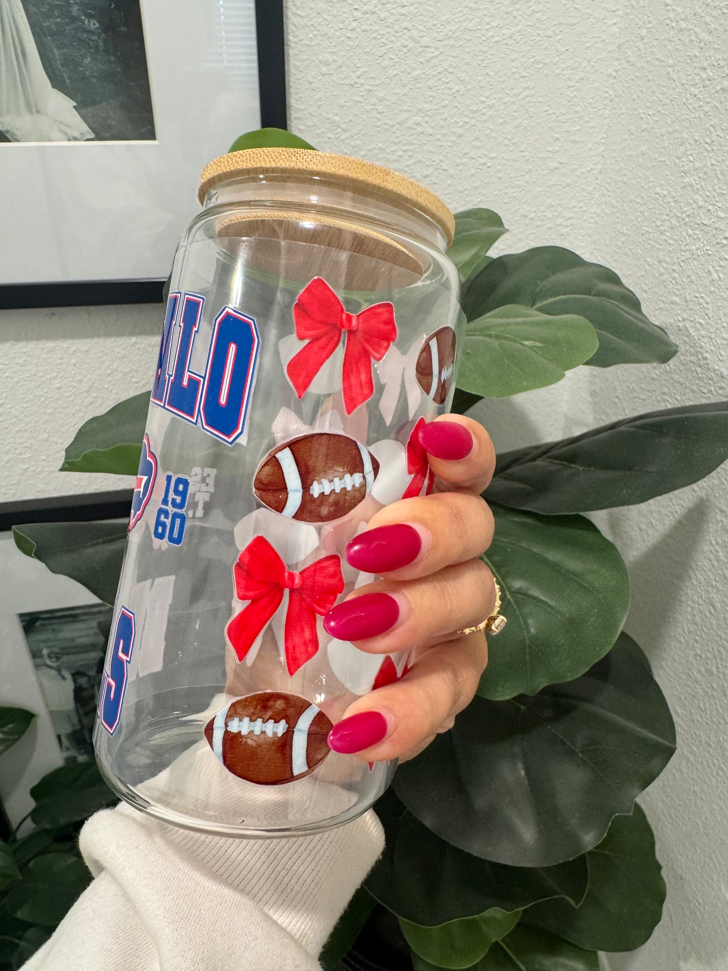 Buffalo Bills Big Bows UV DTF Wrap Transfer 16oz |No Heat Needed | Waterproof | Permanent Adhesive