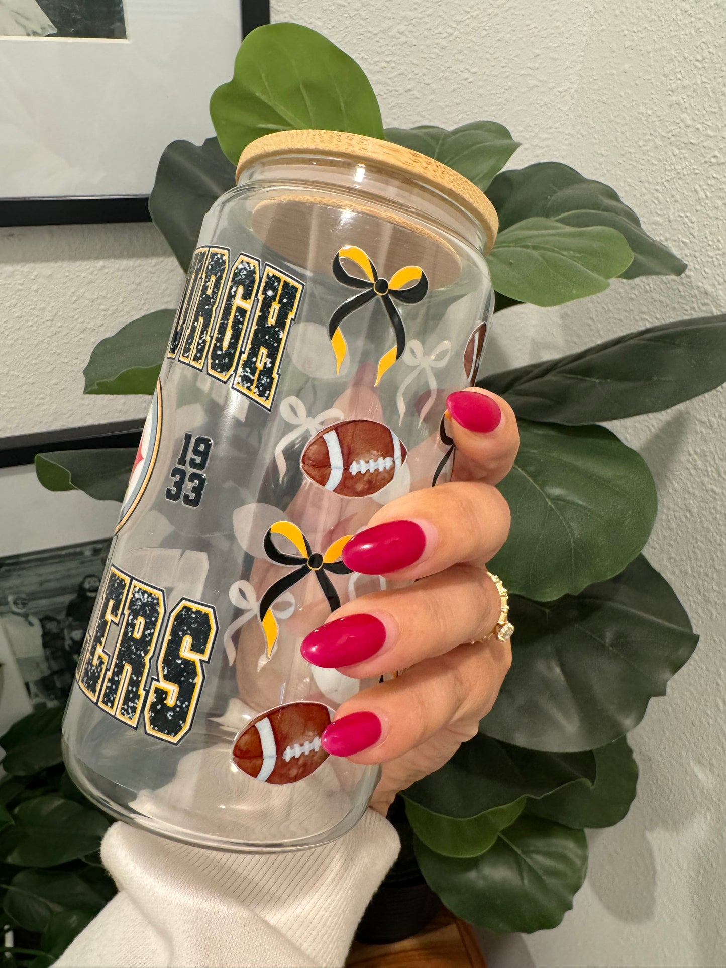 Pittsburgh Steelers Bows UV DTF Wrap Transfer 16oz |No Heat Needed | Waterproof | Permanent Adhesive