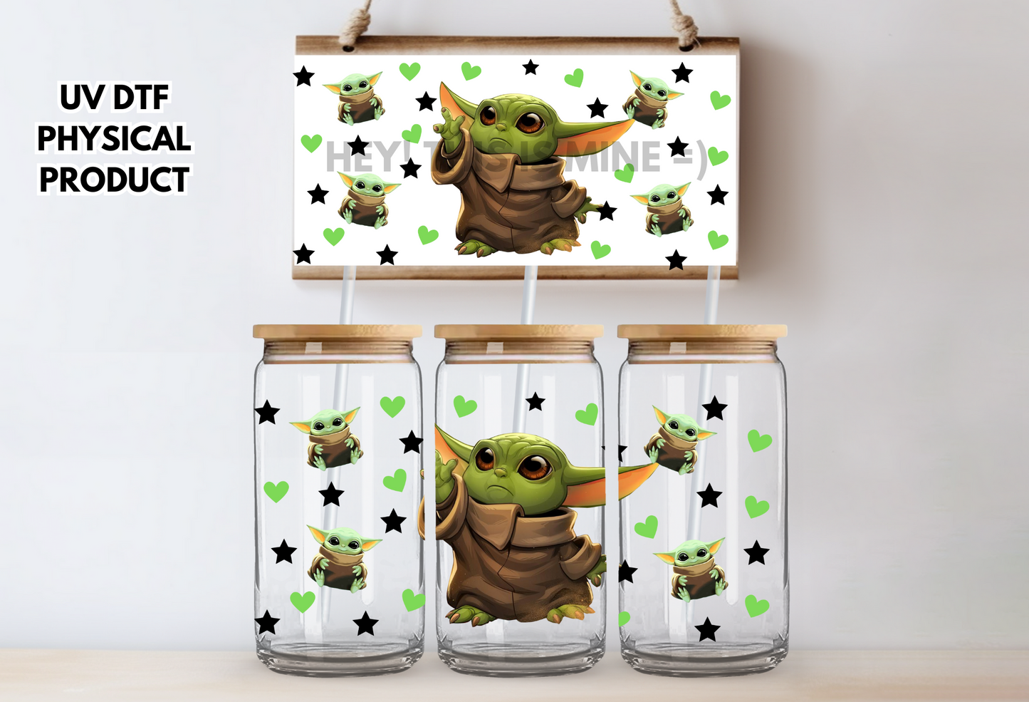 Yoda UV DTF Wrap Transfer 16oz | No Heat Needed | Waterproof | Permanent Adhesive