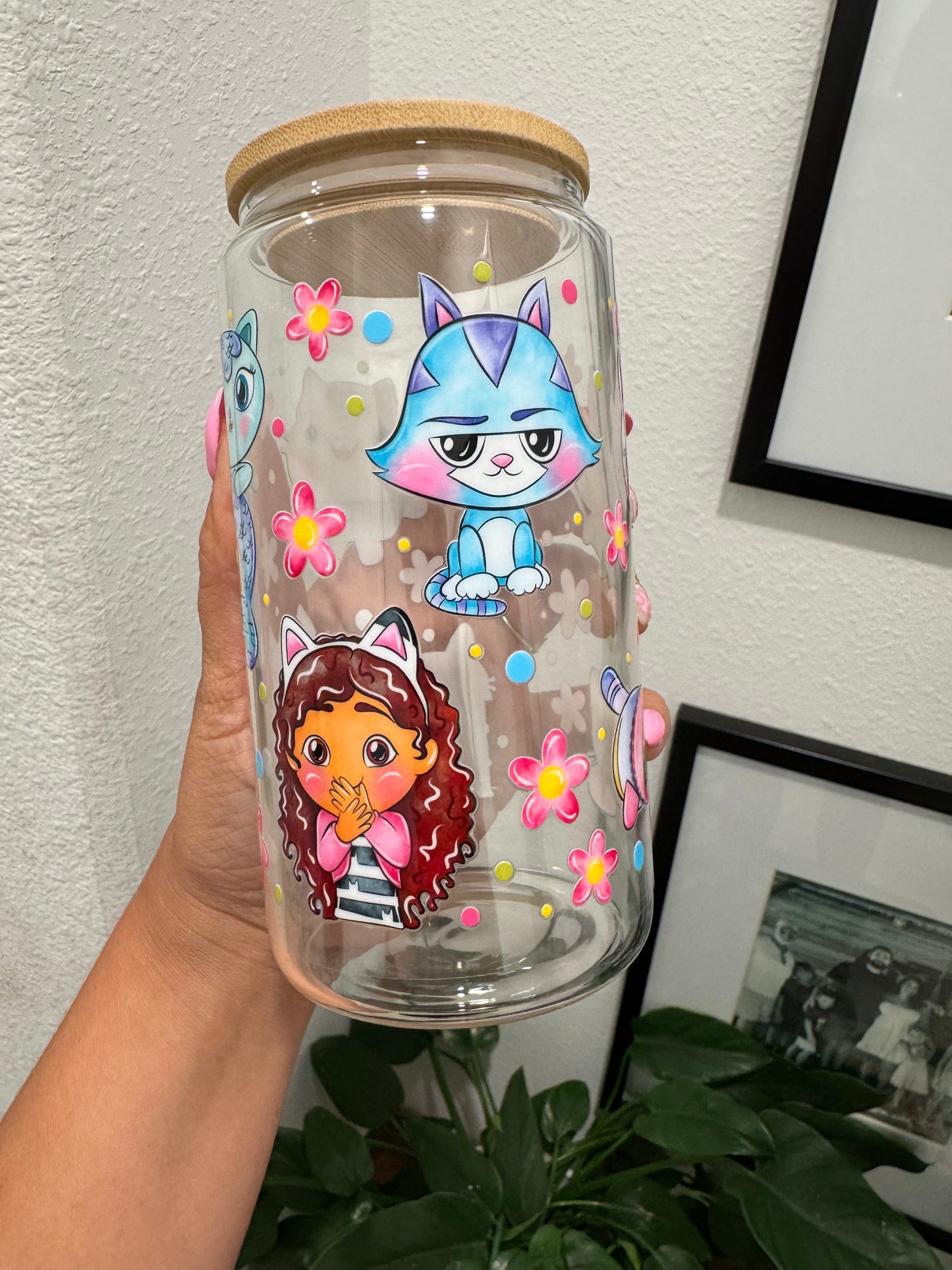 Gabby's Dollhouse UV DTF Cup Wrap Transfer 16oz | No Heat Needed | Waterproof | Permanent Adhesive