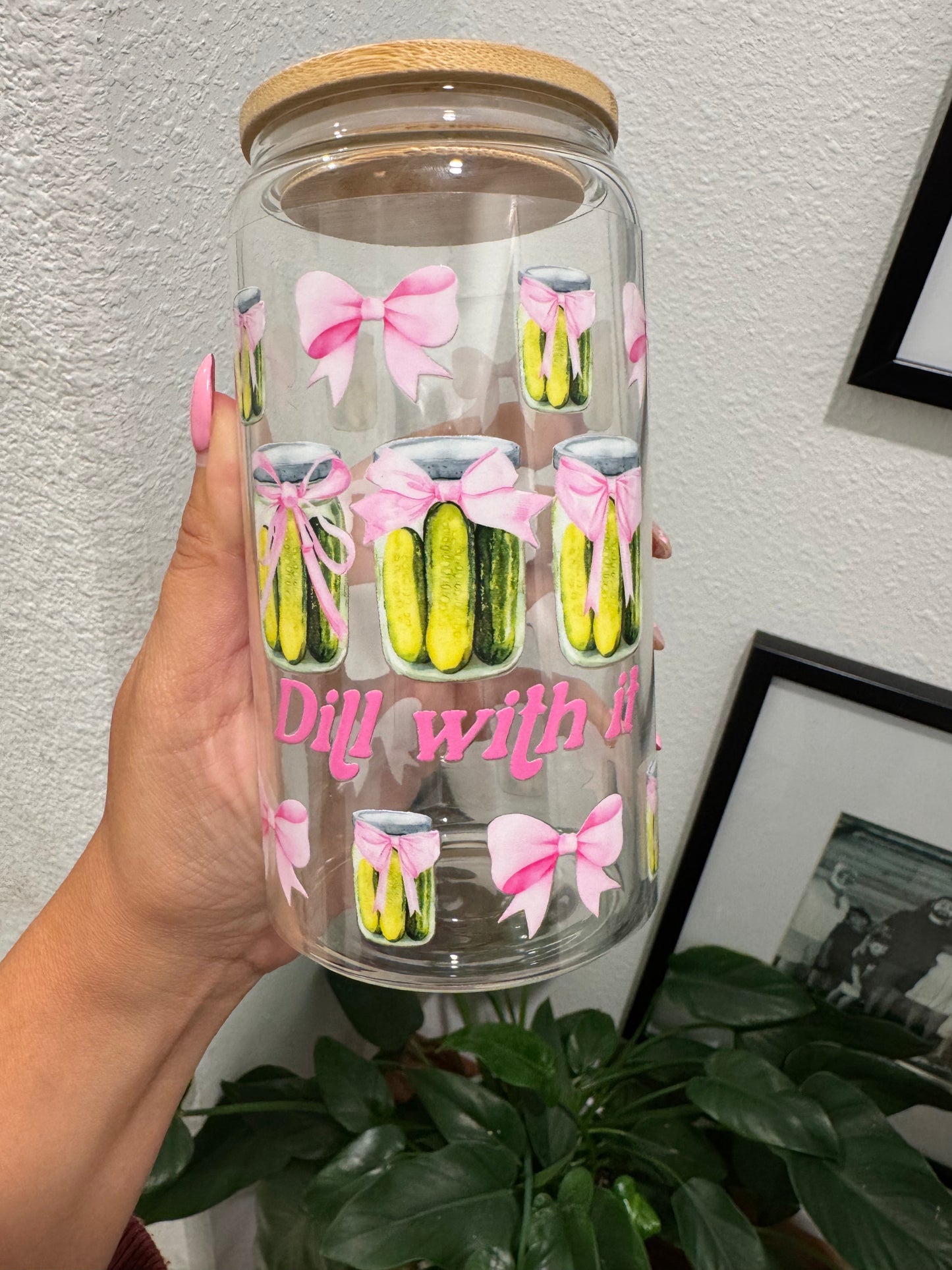 Dill With It Pickle Bow Coquette UV DTF Wrap Transfer 16oz | No Heat Needed | Waterproof | Permanent Adhesive
