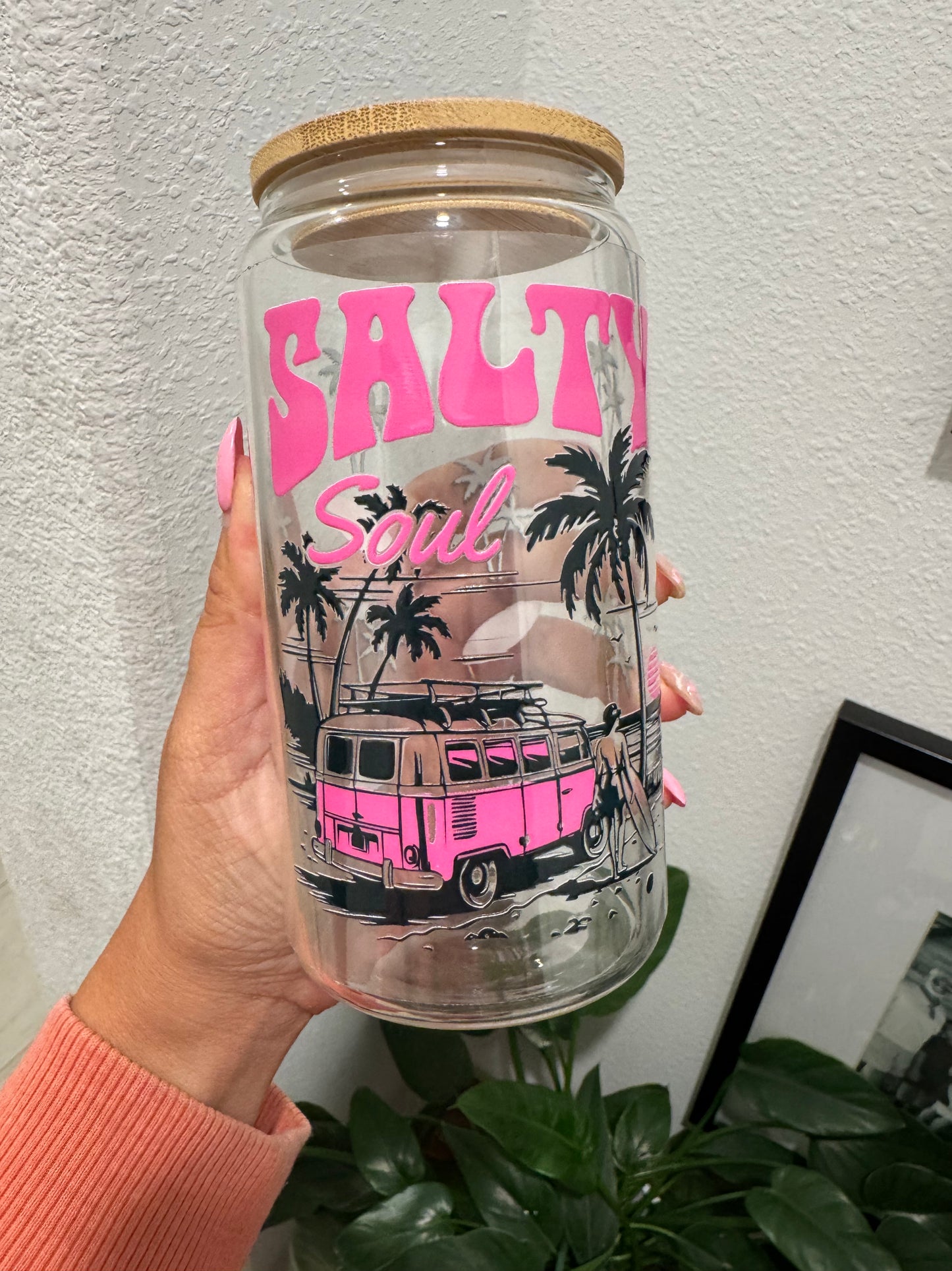 Salty Soul Beach Summertime UV DTF Wrap Transfer 16oz | No Heat Needed | Waterproof | Permanent Adhesive