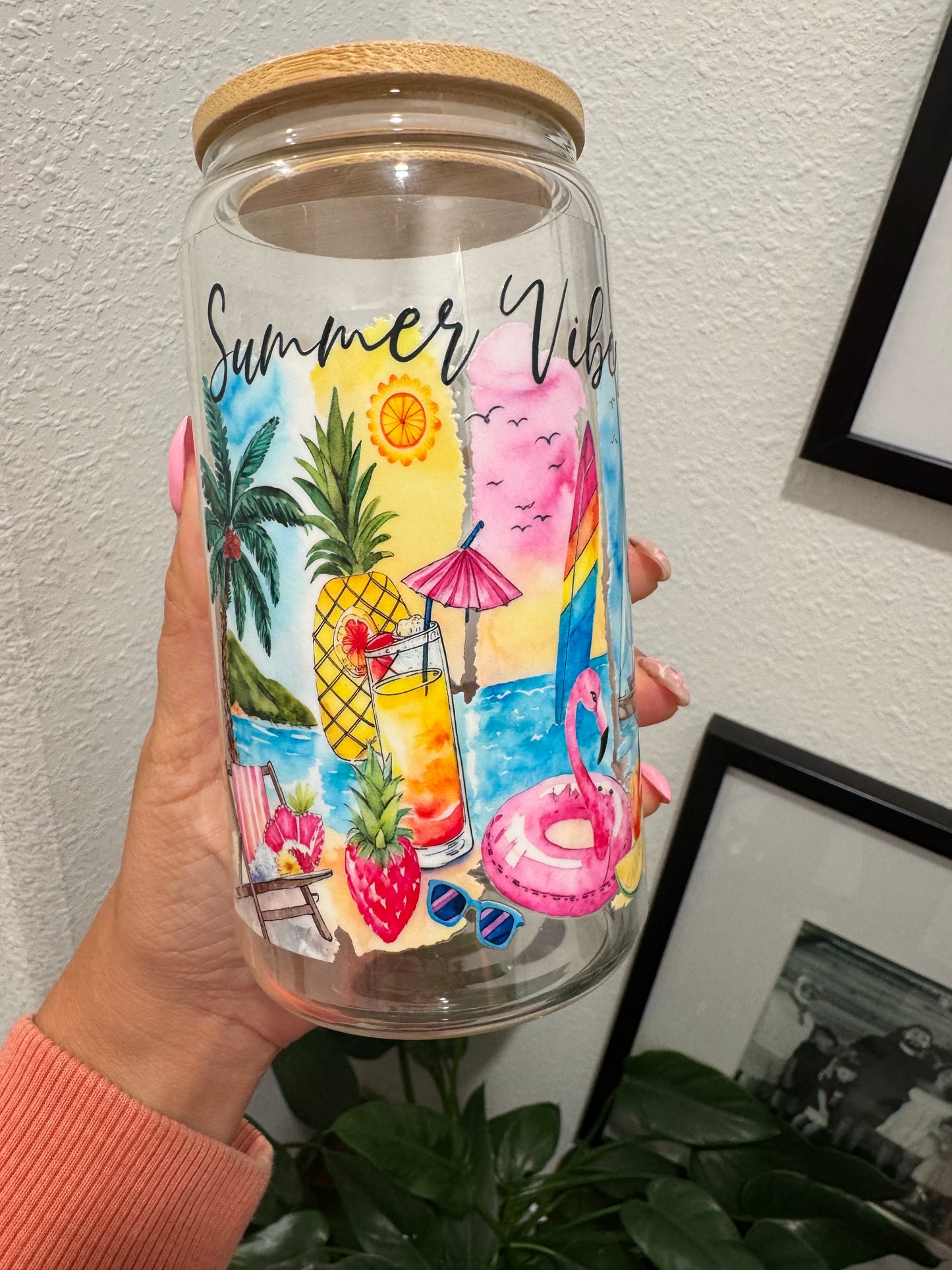 Summer Vibes Beach Summertime UV DTF Wrap Transfer 16oz | No Heat Needed | Waterproof | Permanent Adhesive