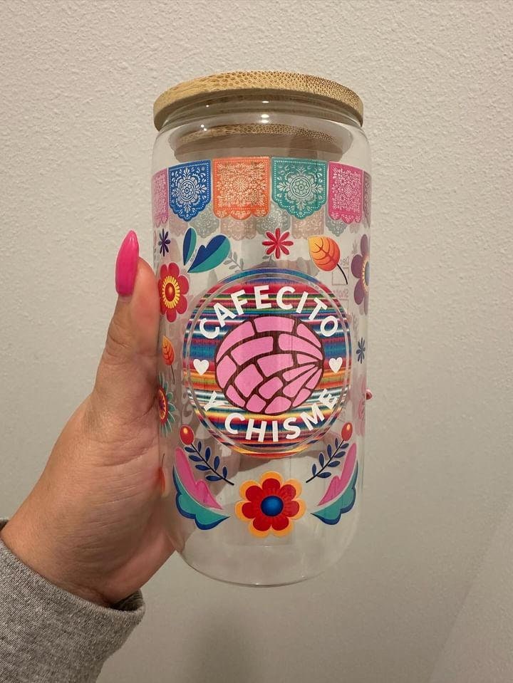 Cafecito y Chisme Colorful UV DTF Wrap Transfer 16oz | No Heat Needed | Waterproof | Permanent Adhesive