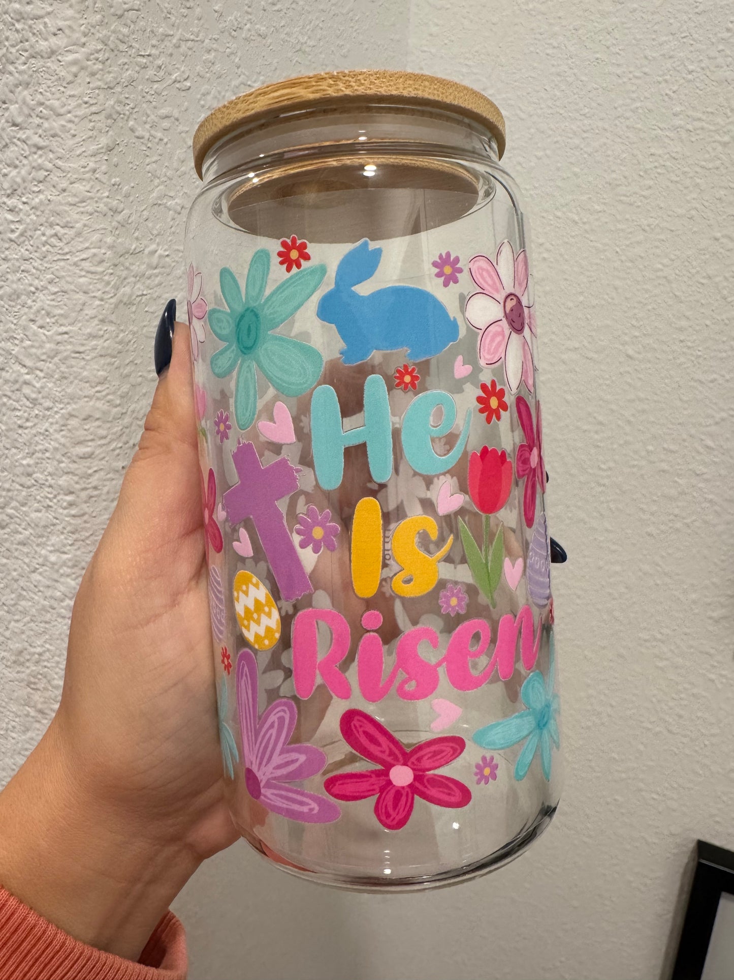 He Has Risen Easter  UV DTF Wrap Transfer 16oz | No Heat Needed | Waterproof | Permanent Adhesive