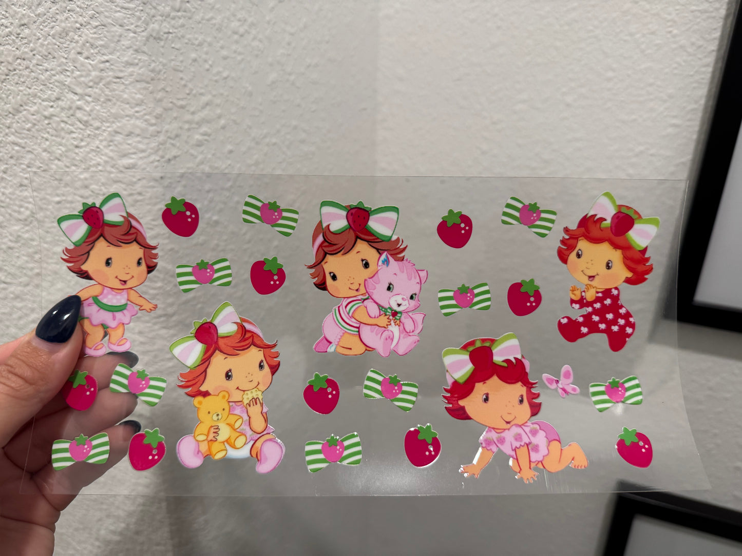 Strawberry Shortcake Baby UV DTF Wrap Transfer 16oz | No Heat Needed | Waterproof | Permanent Adhesive