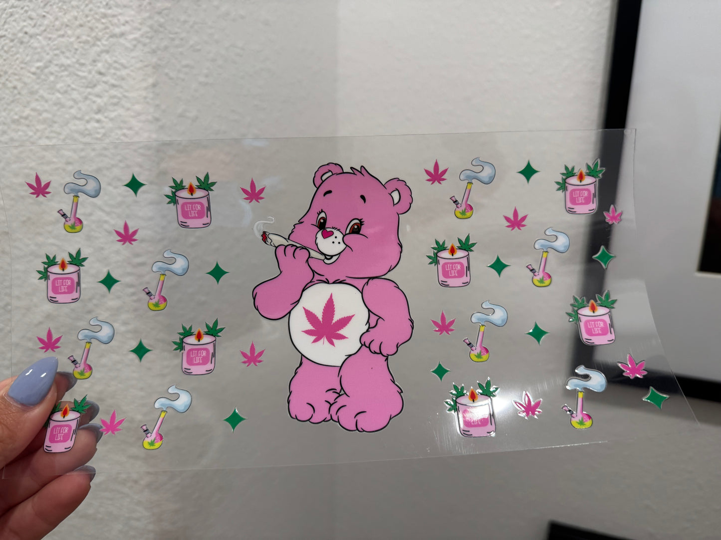 420 Care Bears Mary Jane UV DTF Wrap Transfer 16oz | No Heat Needed | Waterproof | Permanent Adhesive