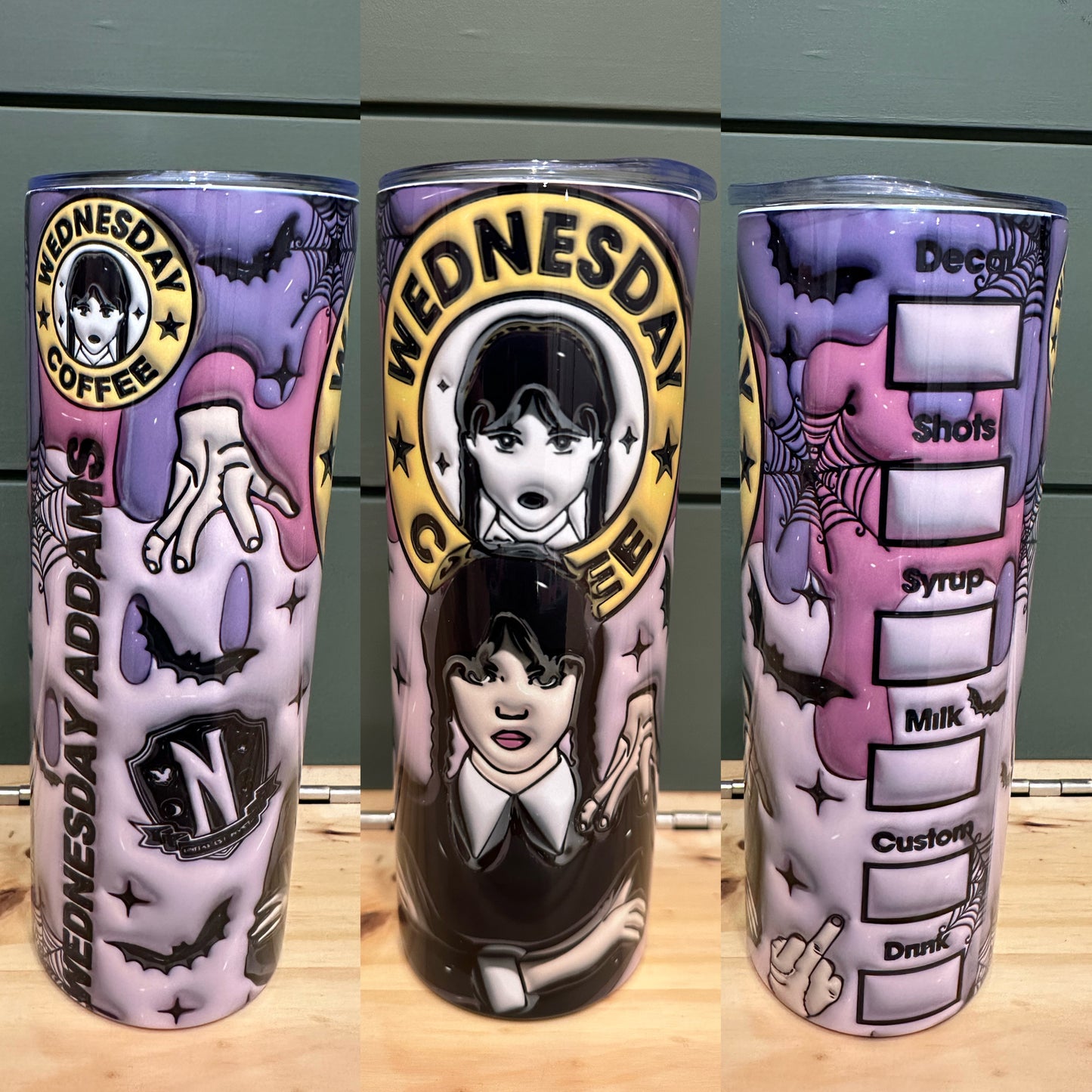 Wednesday Coffee Addams Family Inflated 20oz Tumbler