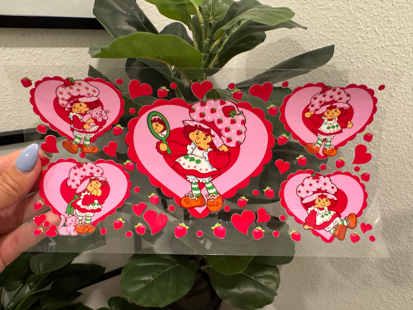 Strawberry Shortcake Heart UV DTF Wrap Transfer 16oz | No Heat Needed | Waterproof | Permanent Adhesive