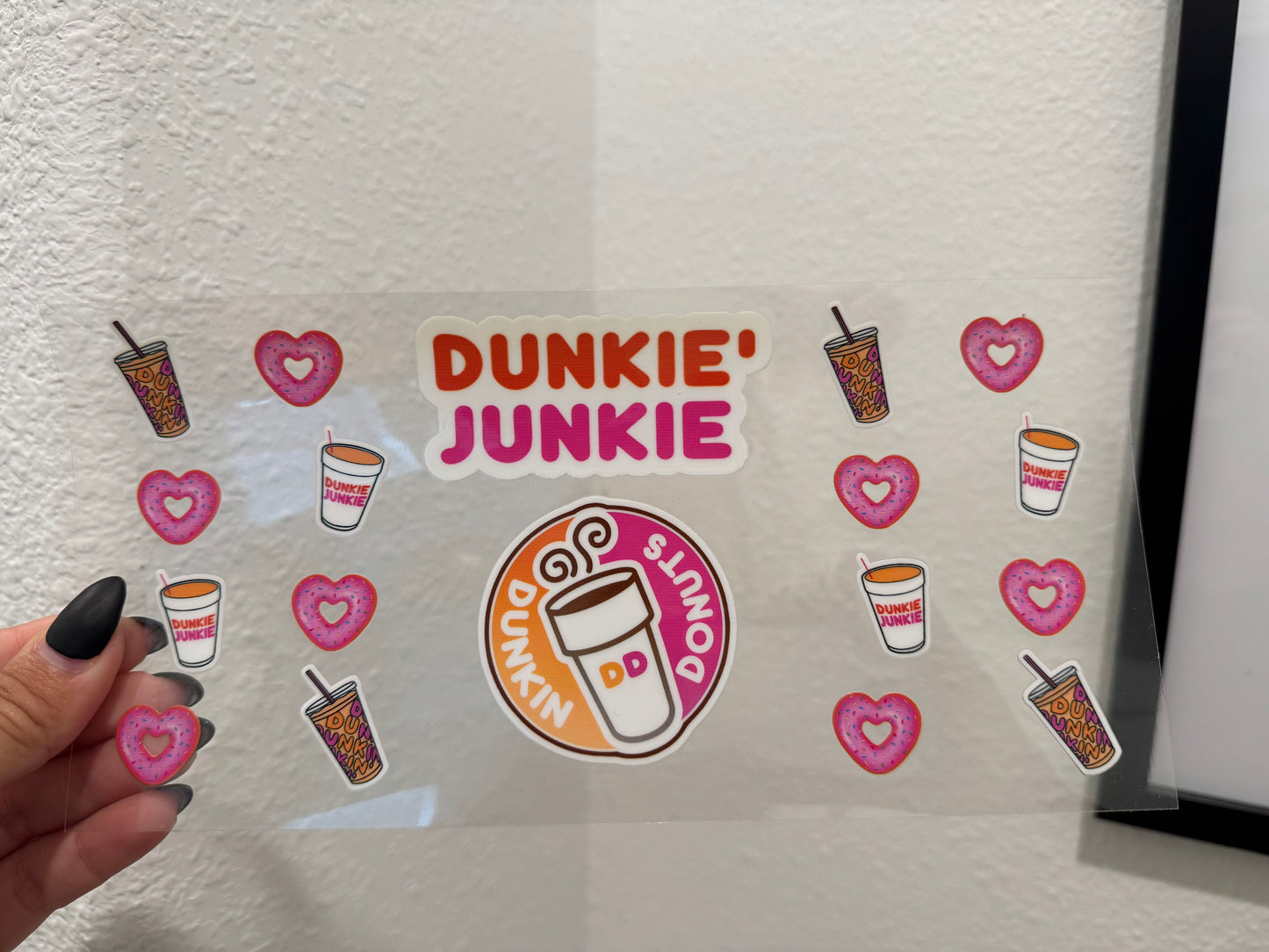 Dunkie Junkie Donut Hearts UV DTF