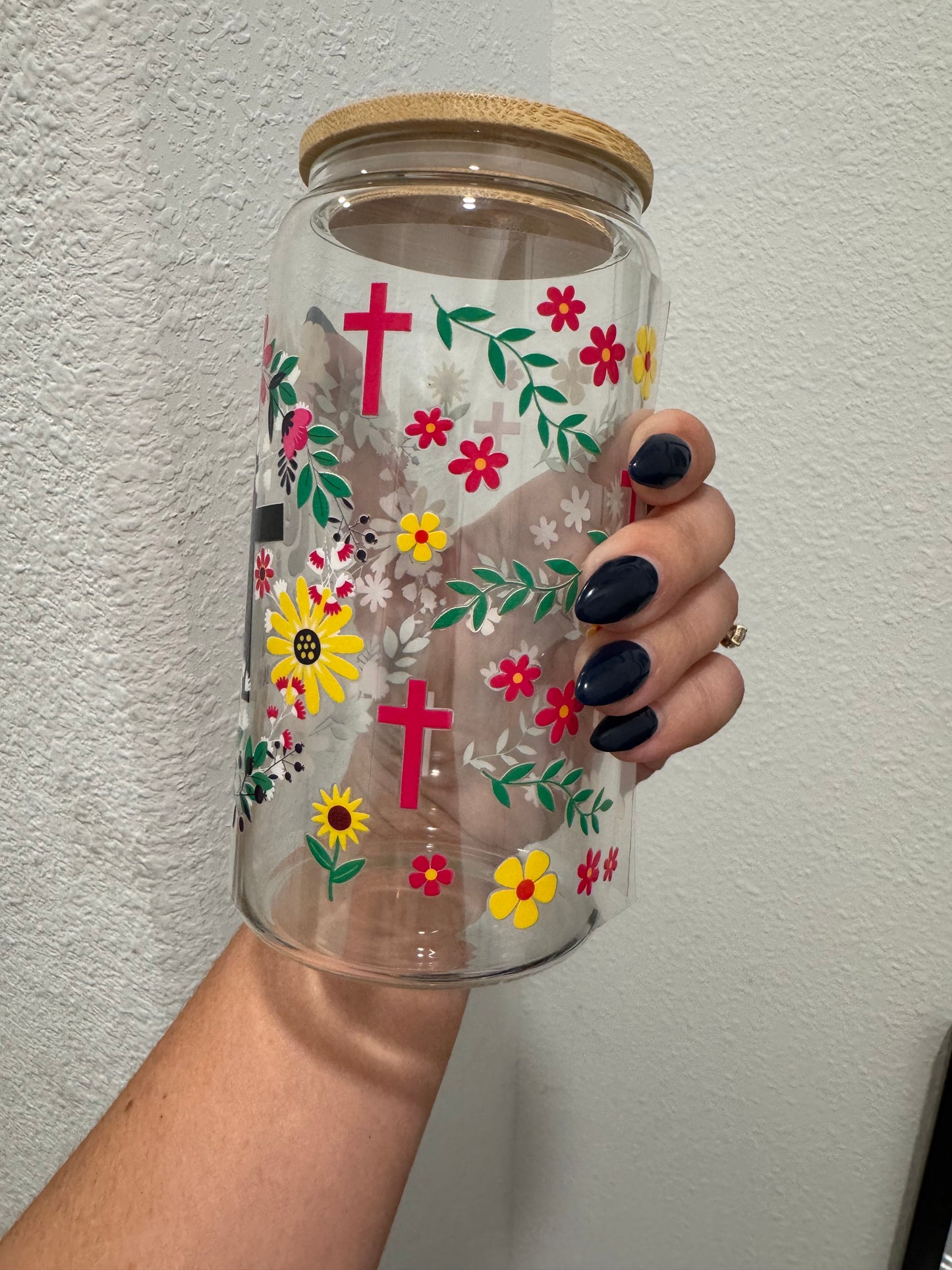 He is Risen Floral Easter Faith UV DTF Wrap Transfer 16oz | No Heat Needed | Waterproof | Permanent Adhesive