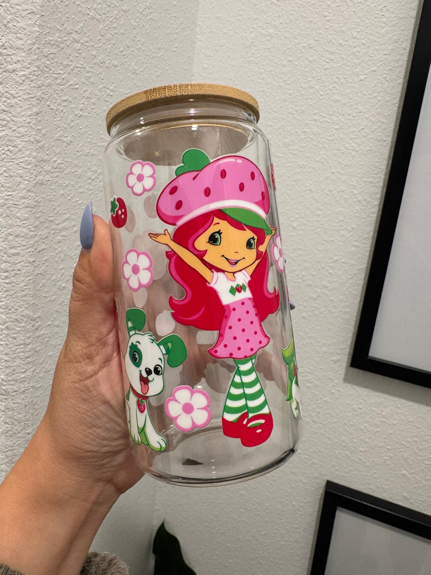 Strawberry Shortcake UV DTF Wrap Transfer 16oz | No Heat Needed | Waterproof | Permanent Adhesive