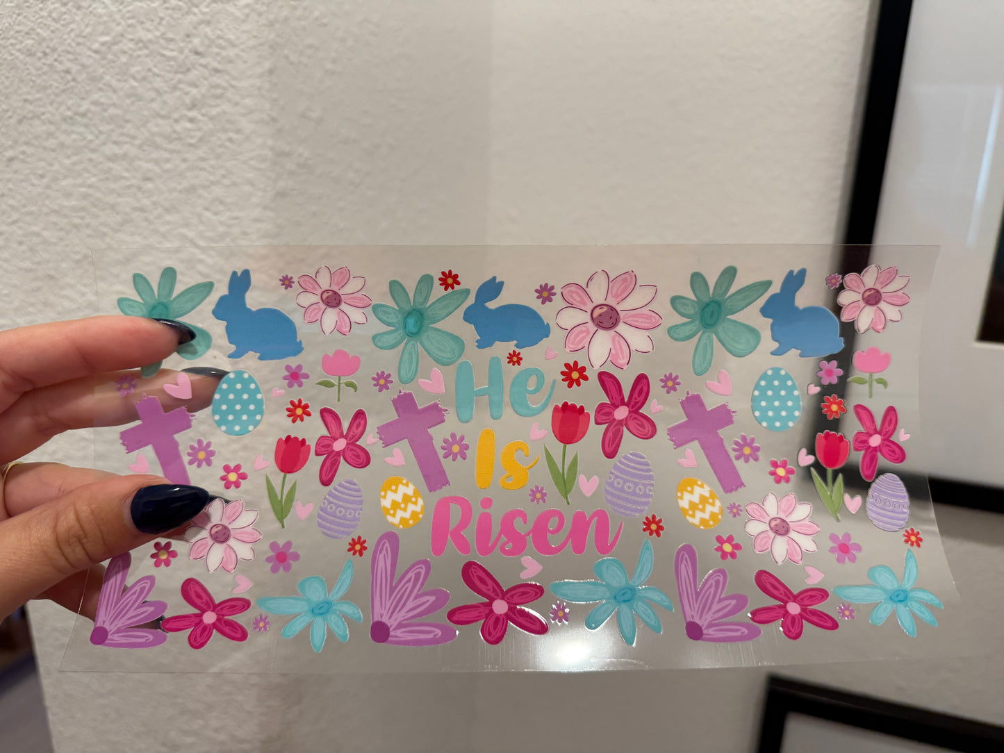 He Has Risen Easter  UV DTF Wrap Transfer 16oz | No Heat Needed | Waterproof | Permanent Adhesive