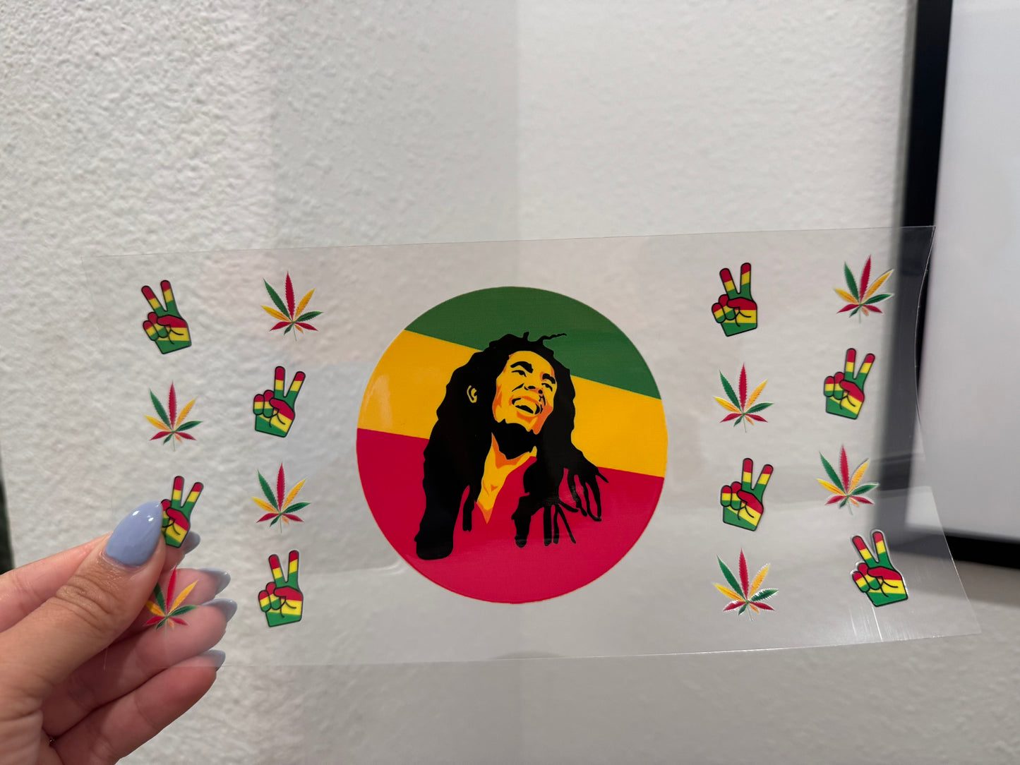 Bob Marley 2 420 Mary Jane UV DTF Wrap Transfer 16oz | No Heat Needed | Waterproof | Permanent Adhesive