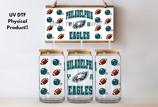 Philadelphia Eagles Boy UV DTF Wrap Transfer 16oz | No Heat Needed | Waterproof | Permanent Adhesive