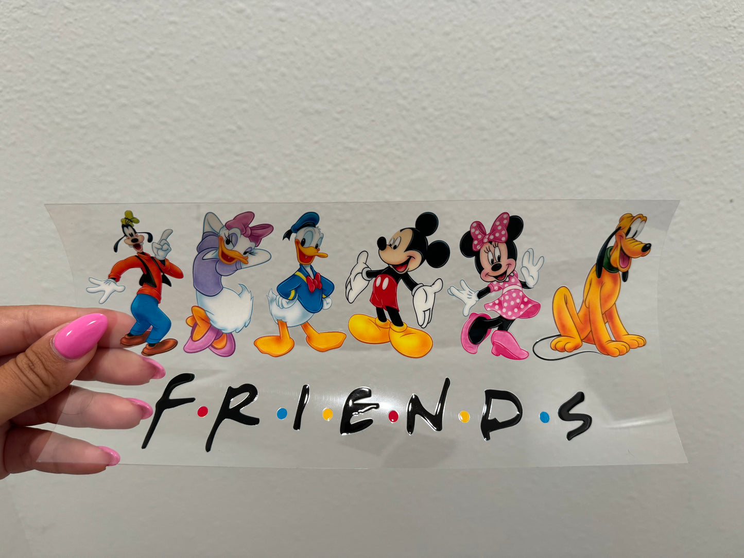 Mickey Disney Friends UV DTF Wrap Transfer 16oz | No Heat Needed | Waterproof | Permanent Adhesive