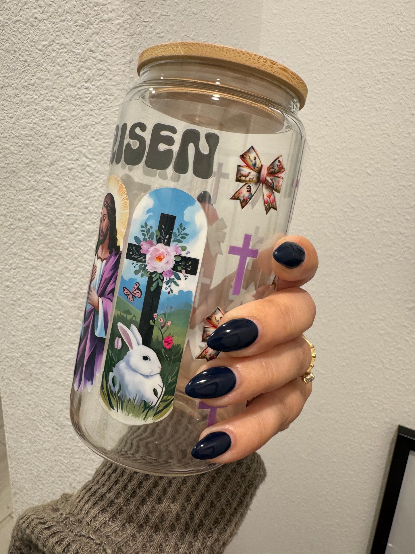 He is Risen Easter Faith UV DTF Wrap Transfer 16oz | No Heat Needed | Waterproof | Permanent Adhesive