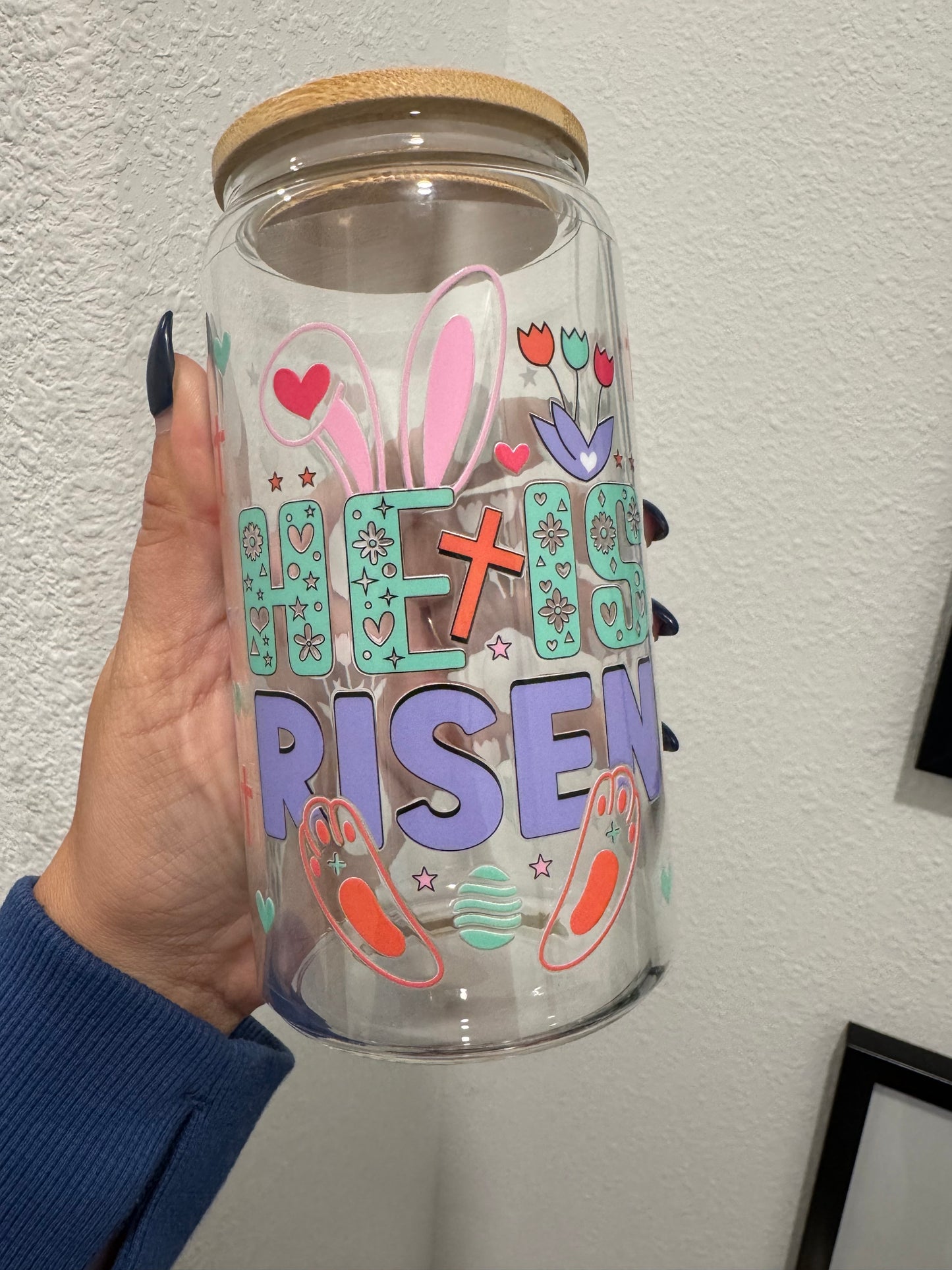 He is Risen Easter Faith UV DTF Wrap Transfer 16oz | No Heat Needed | Waterproof | Permanent Adhesive