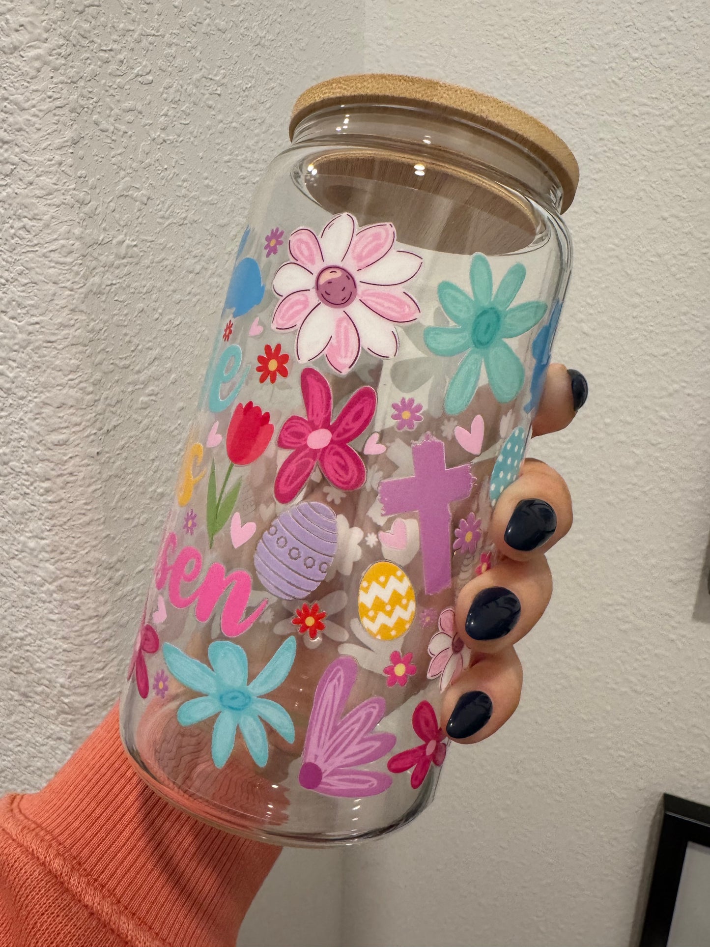 He Has Risen Easter  UV DTF Wrap Transfer 16oz | No Heat Needed | Waterproof | Permanent Adhesive