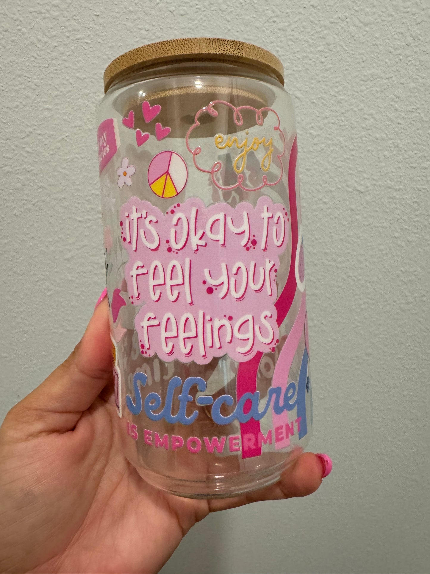 It’s Ok to Feel Your Feelings UV DTF Wrap Transfer 16oz | No Heat Needed | Waterproof | Permanent Adhesive