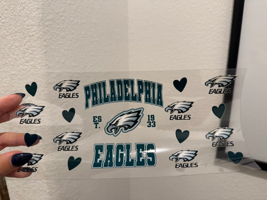 Philadelphia Eagles Girl UV DTF Wrap Transfer 16oz | No Heat Needed | Waterproof | Permanent Adhesive