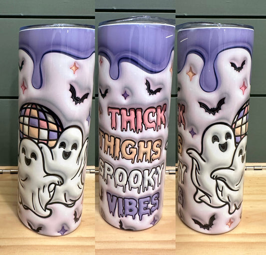 Thick Thighs Spooky Vibes Inflated 20oz Tumbler