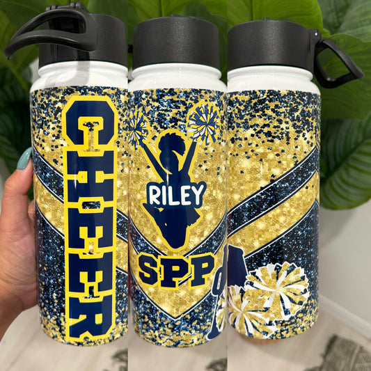 30OZ South Pasco Predators SPP Cheer Glitter Tumbler