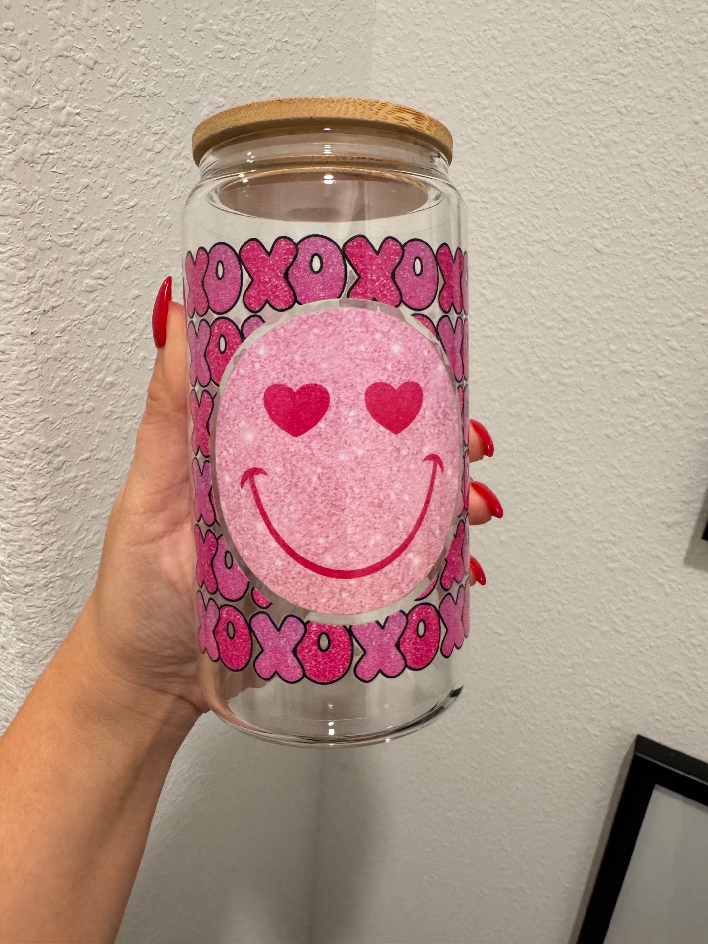 Retro Smiley Valentines 16oz UV DTF Wrap